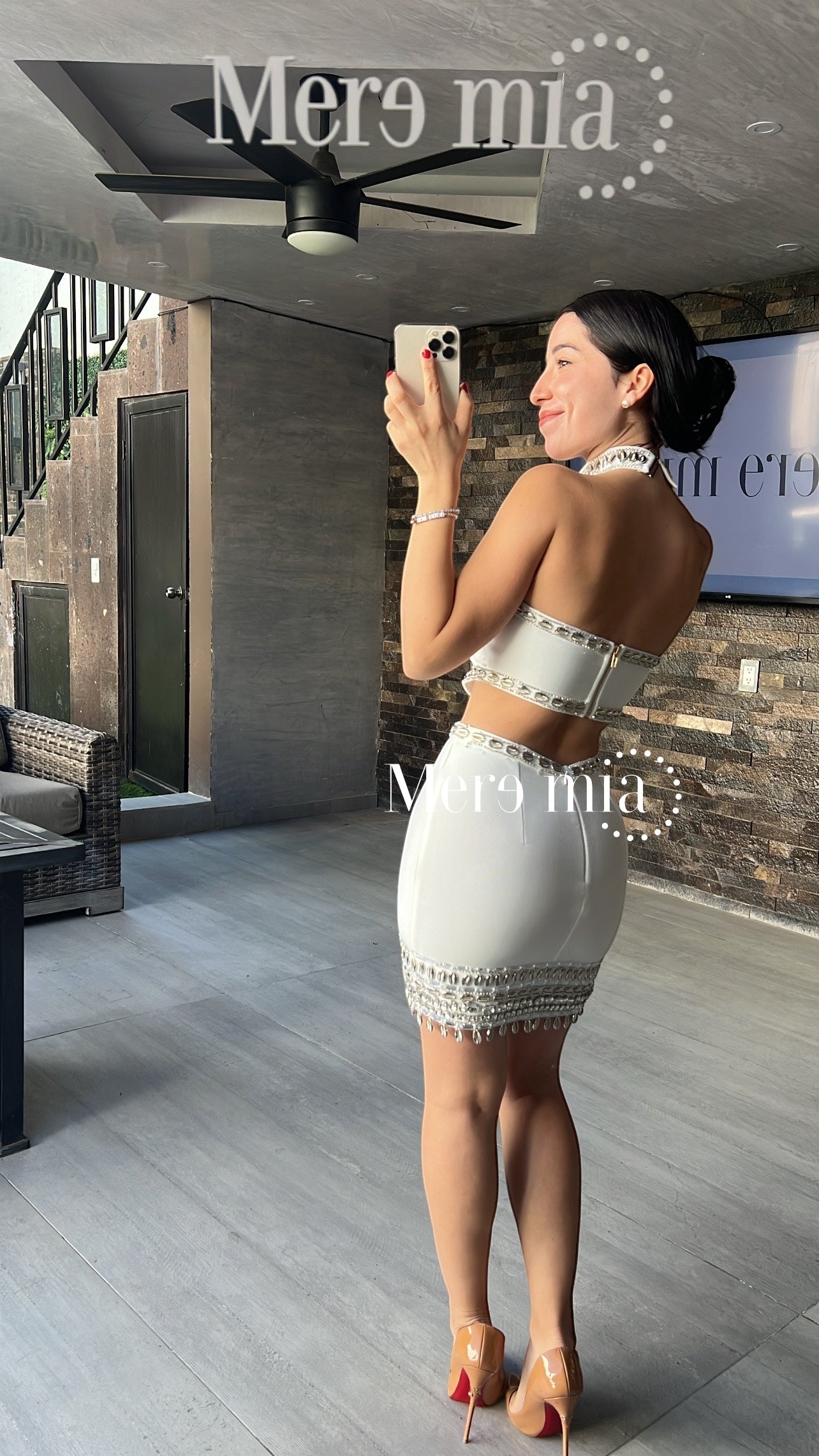 Vestido blanco plata chocker