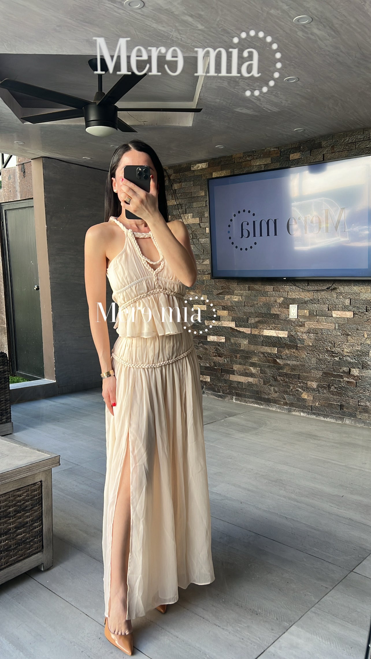 Conjunto trenza plisado