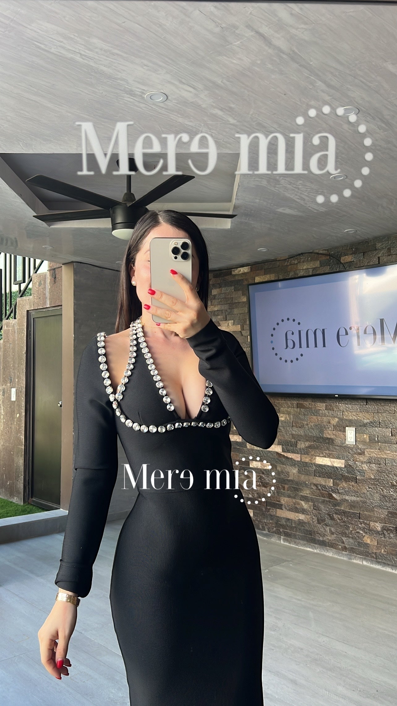 Vestido negro plata ov