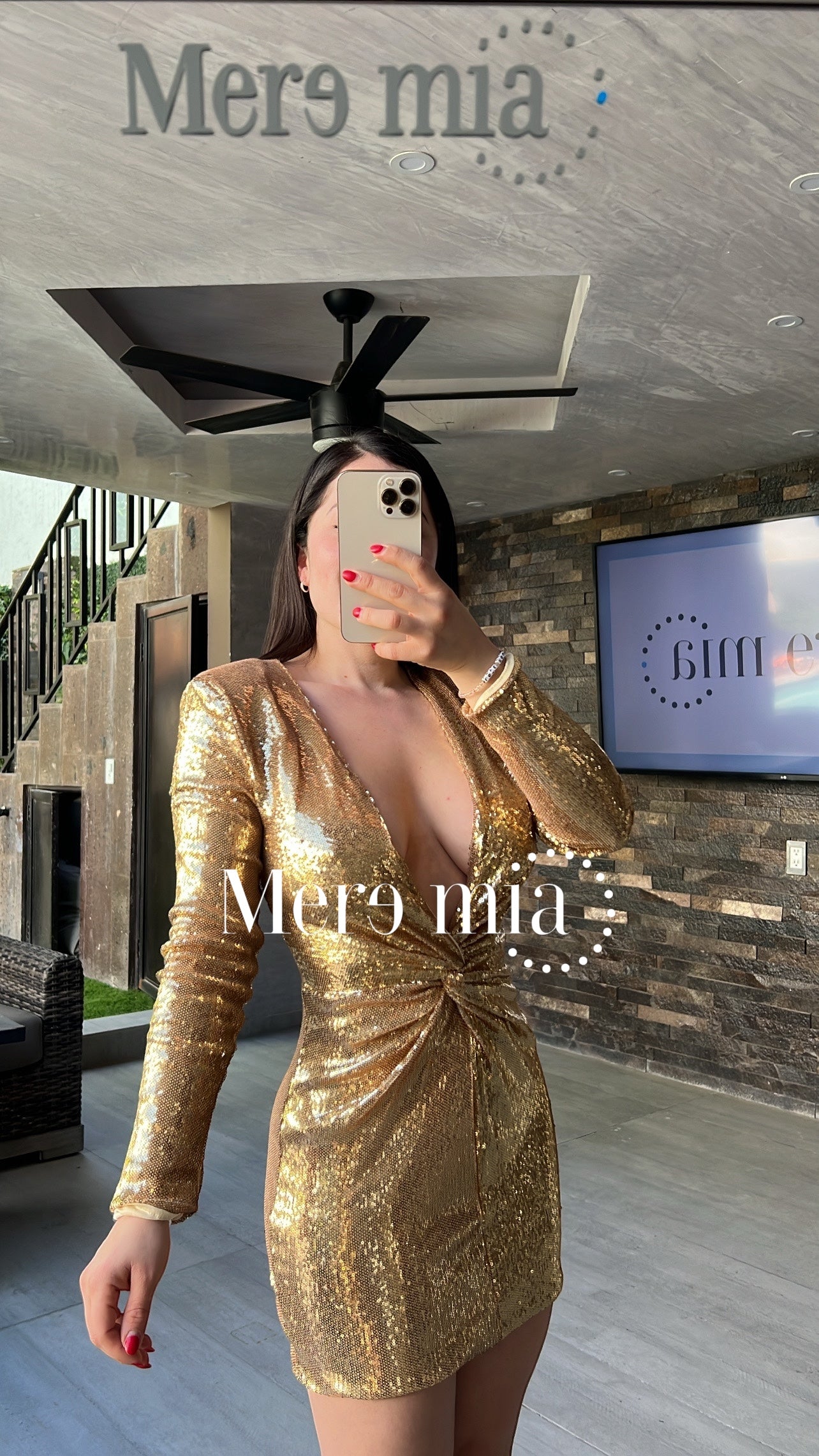 Vestido dorado lent nudo