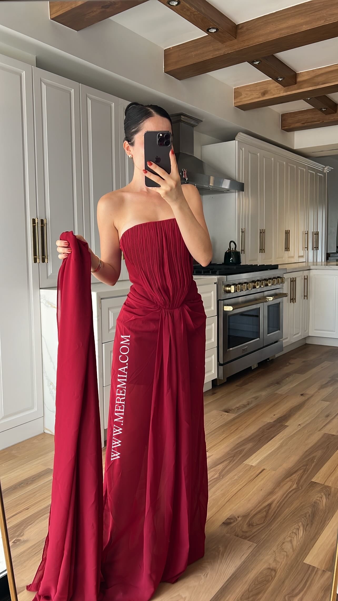 Vestido plisado estola largo