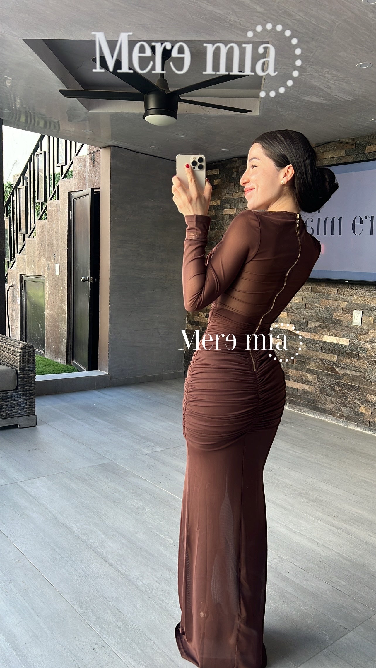 Vestido malla plisado