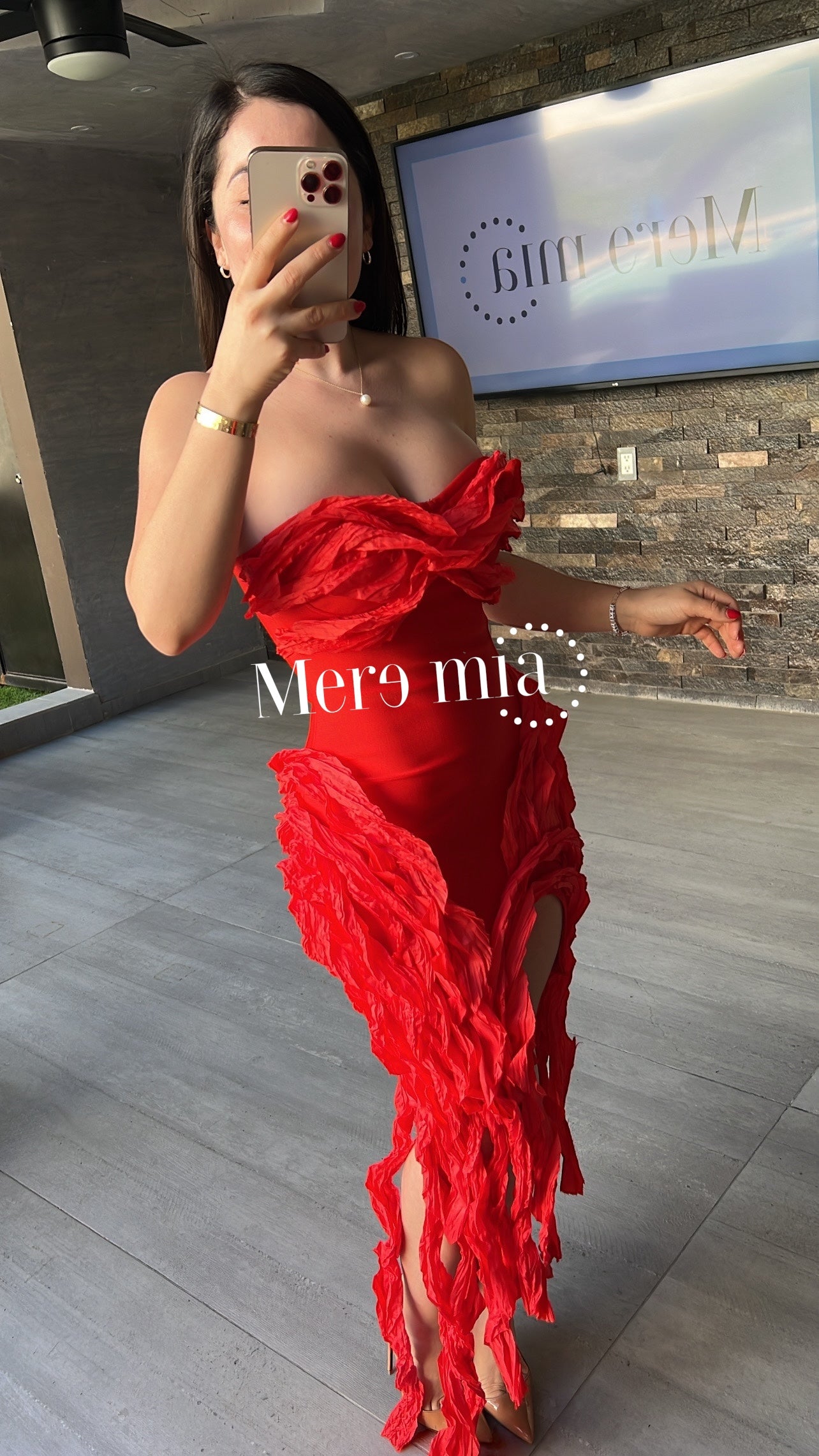 Vestido rojo corr strapp