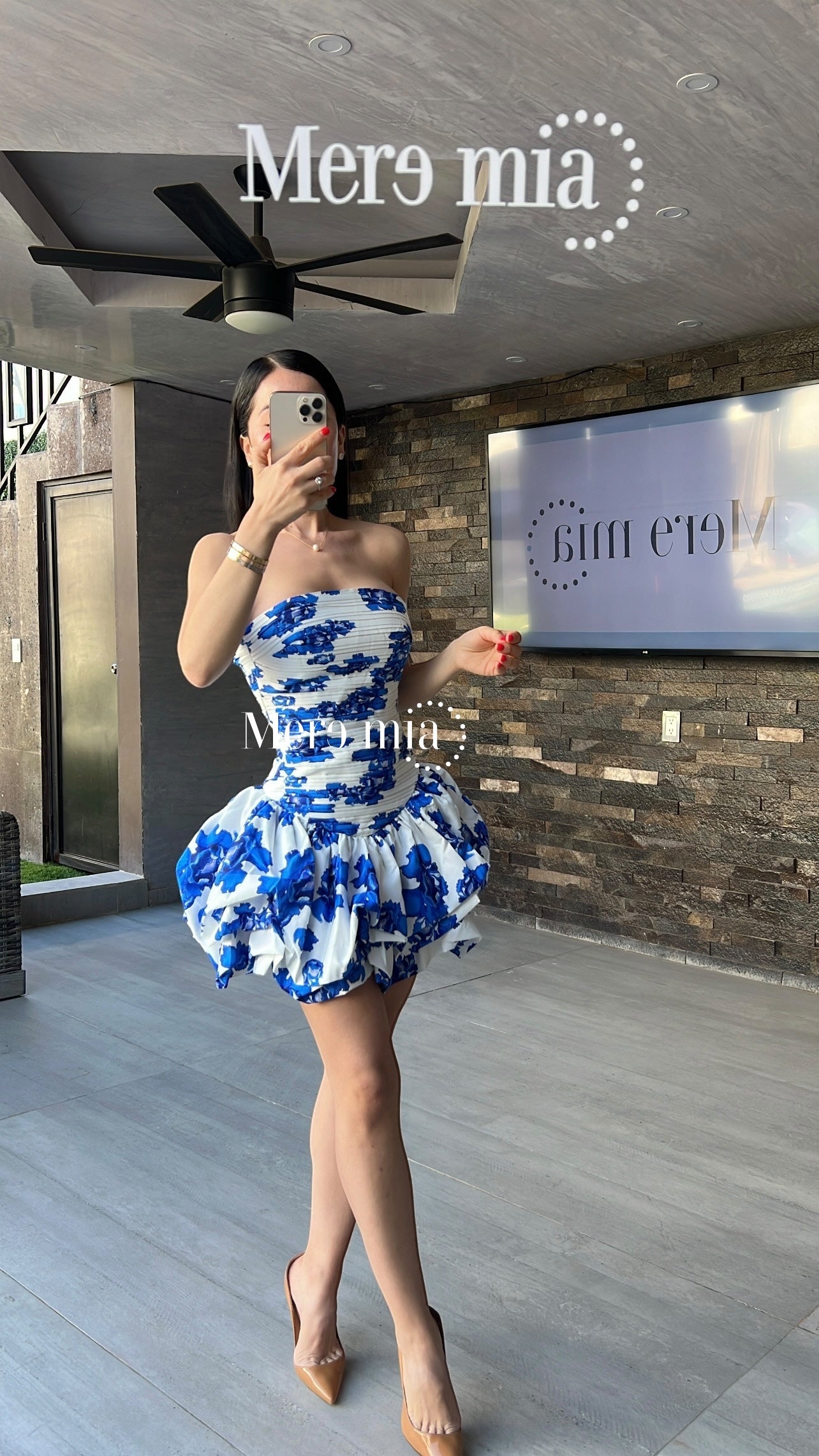 Vestido azul flores