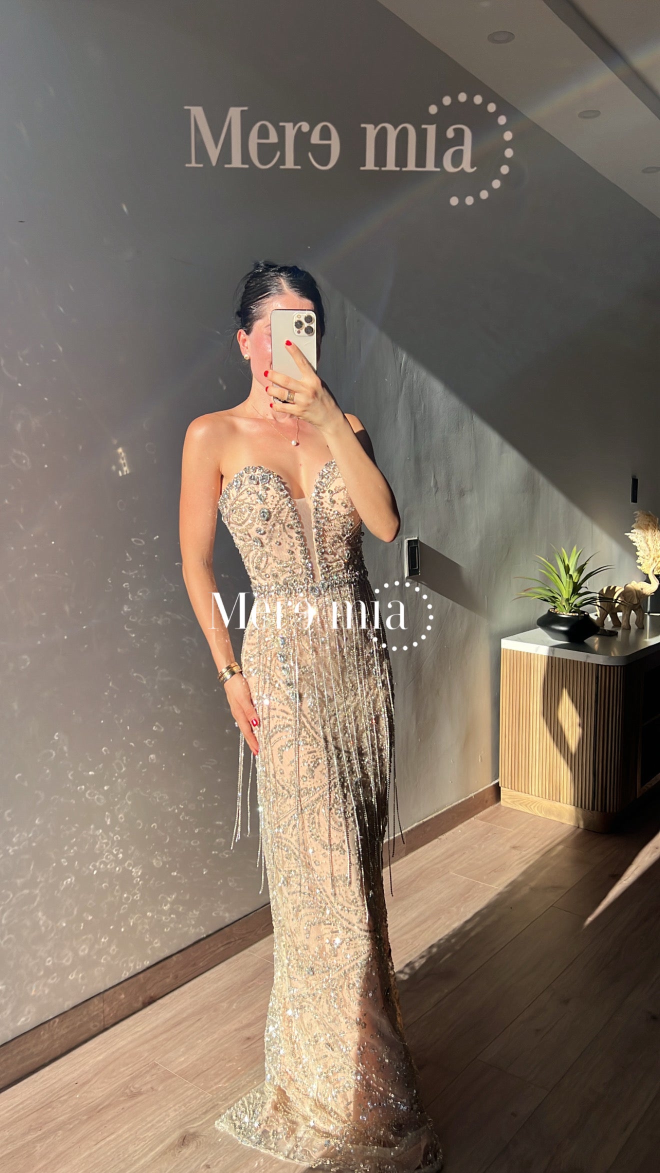 Vestido plata nude