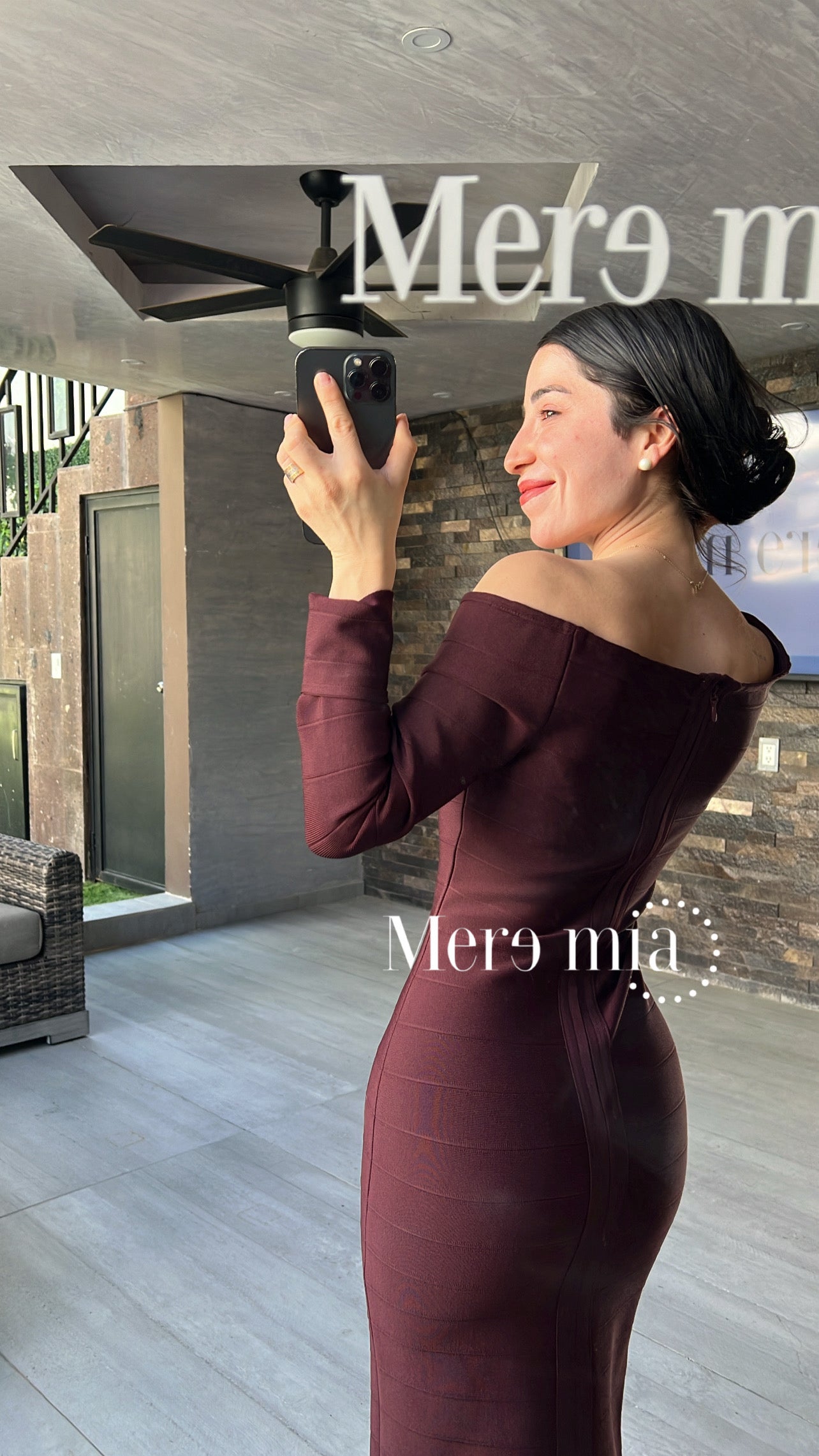 Vestido rayado escote U