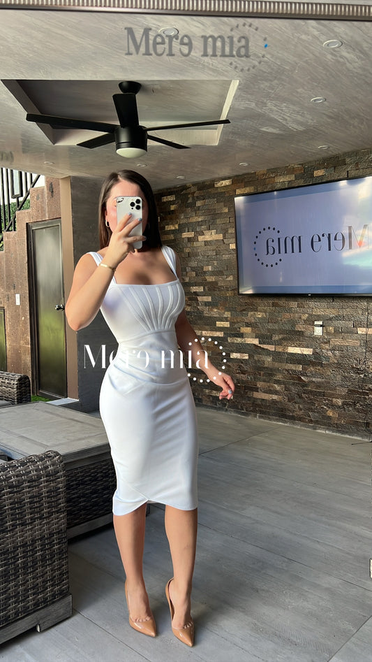 Vestido blanco midi tirantes