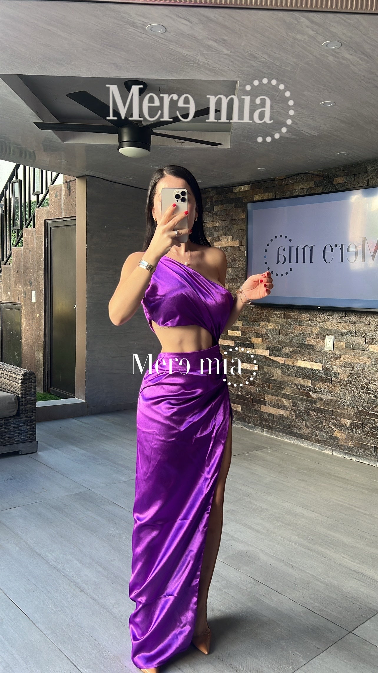 Vestido saten morado