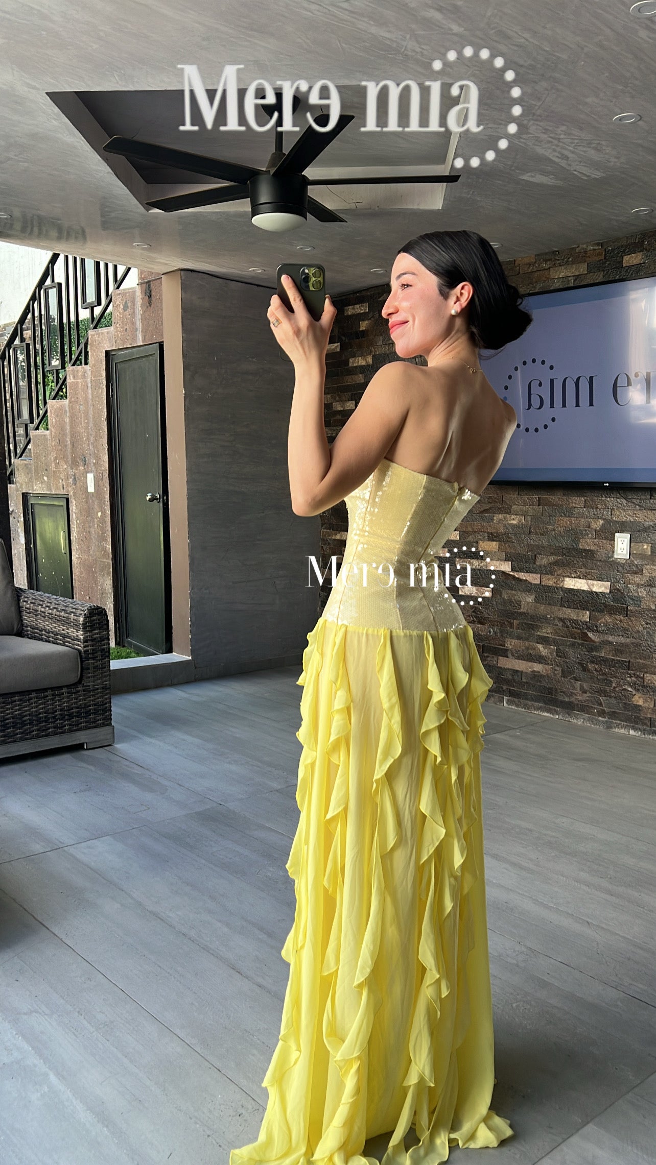 Vestido lent olanes largo