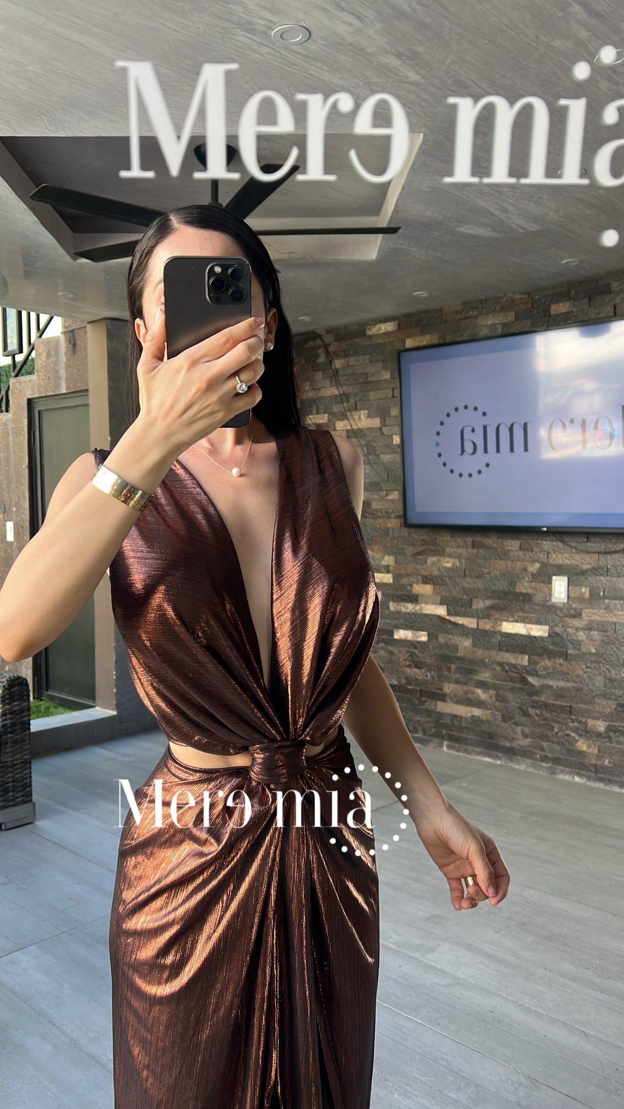 Vestido cobre abert nudo