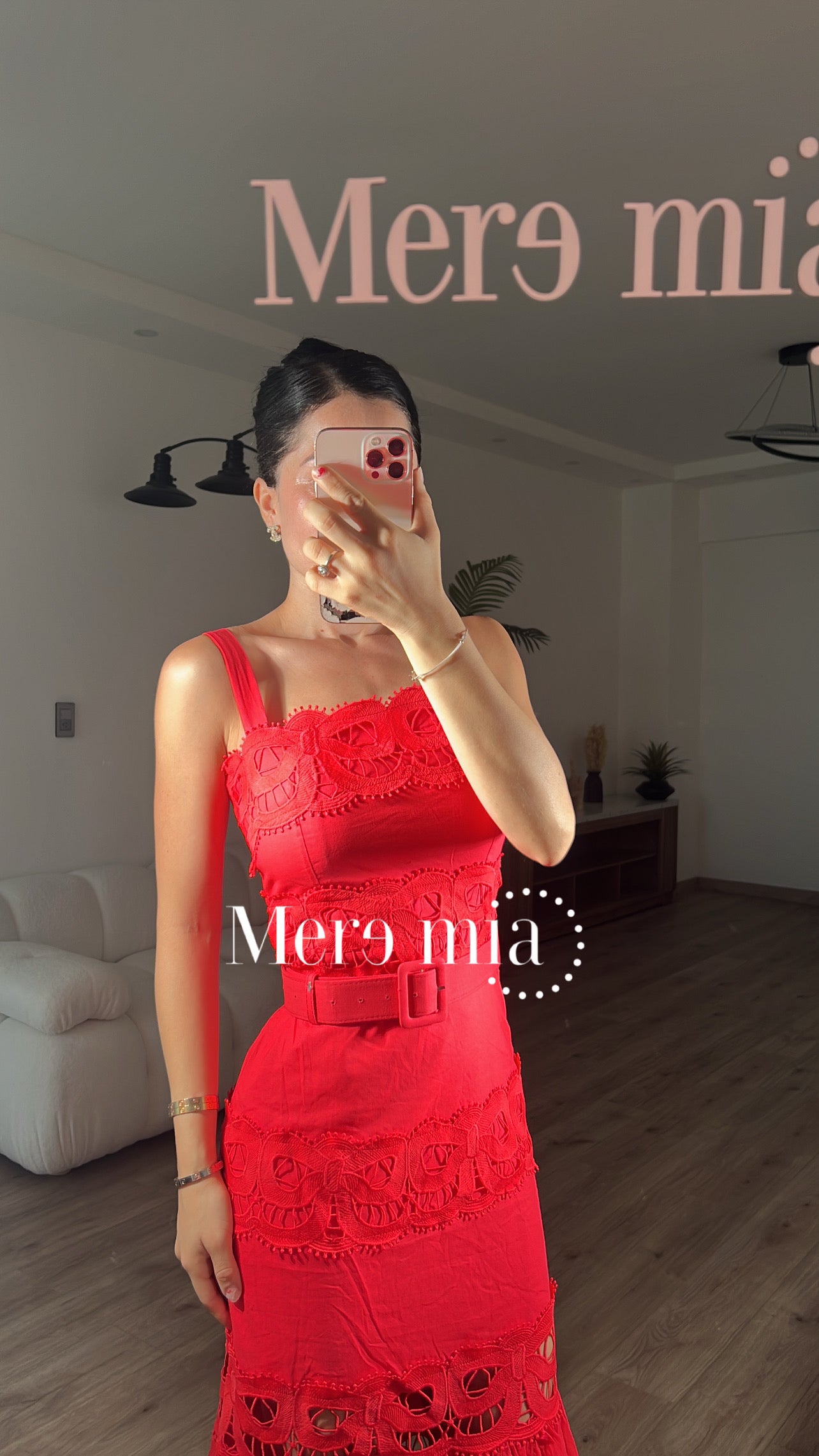 Vestido largo cinturón