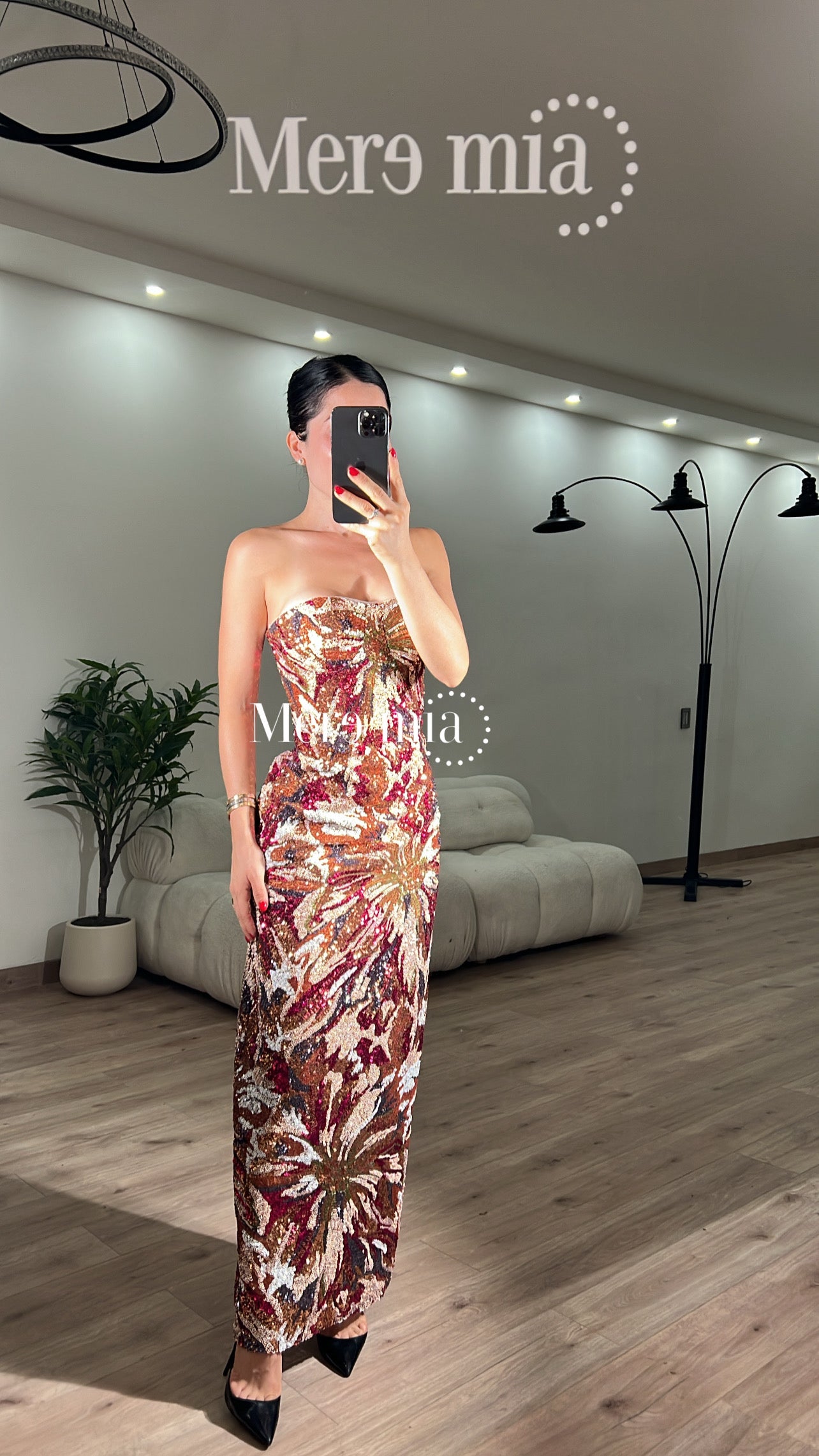 Vestido ramas lentejuelas