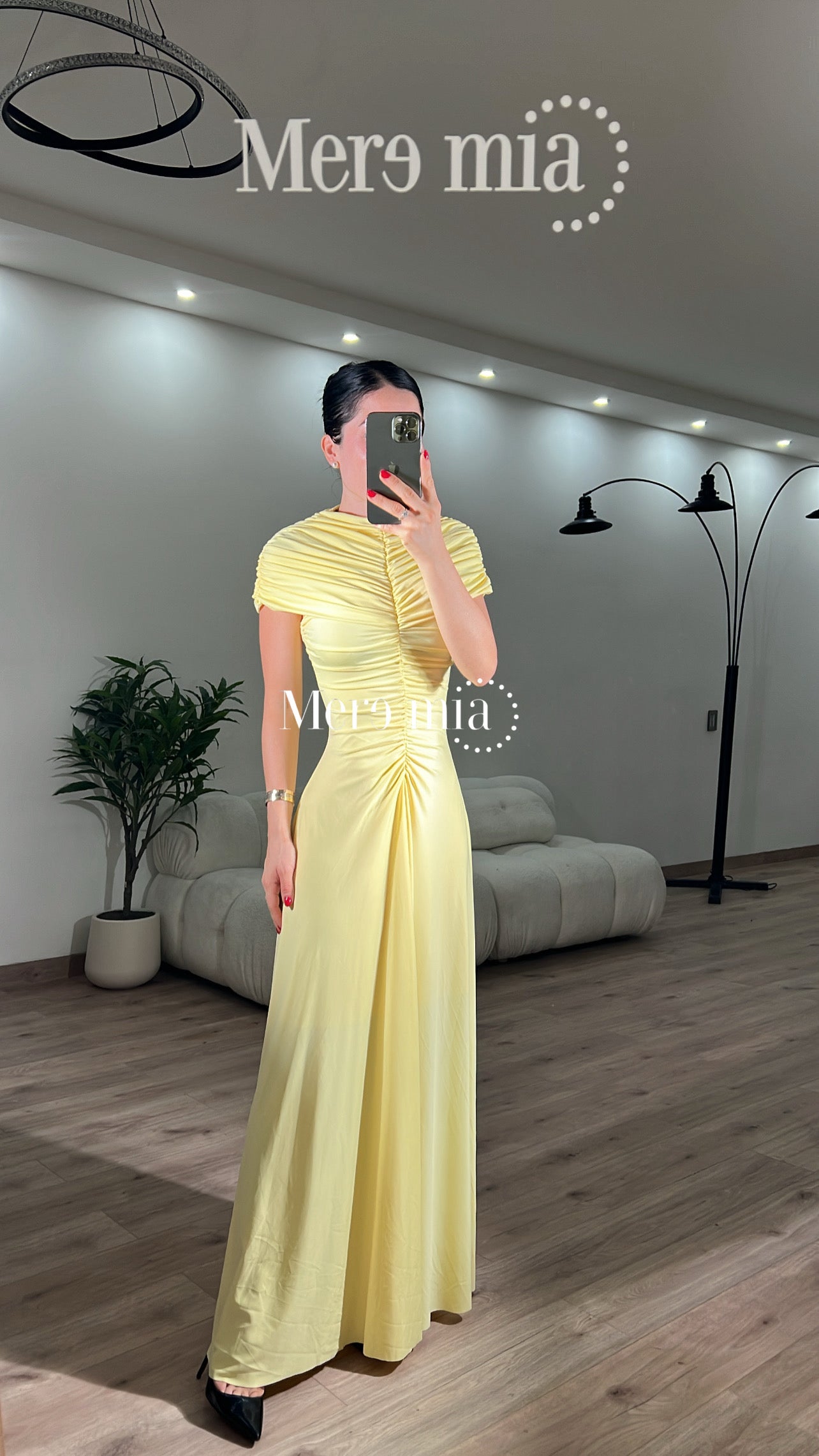 Vestido chal plisado cuello
