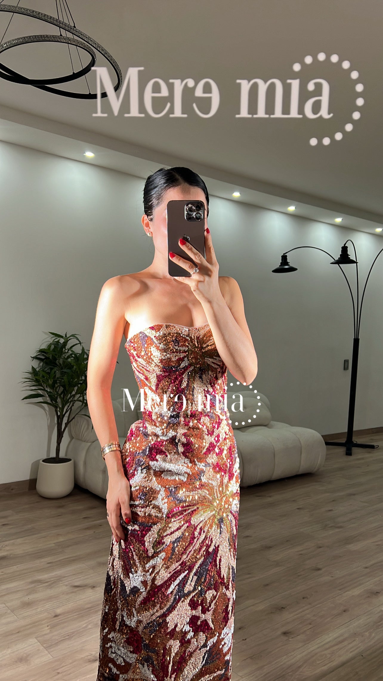 Vestido ramas lentejuelas