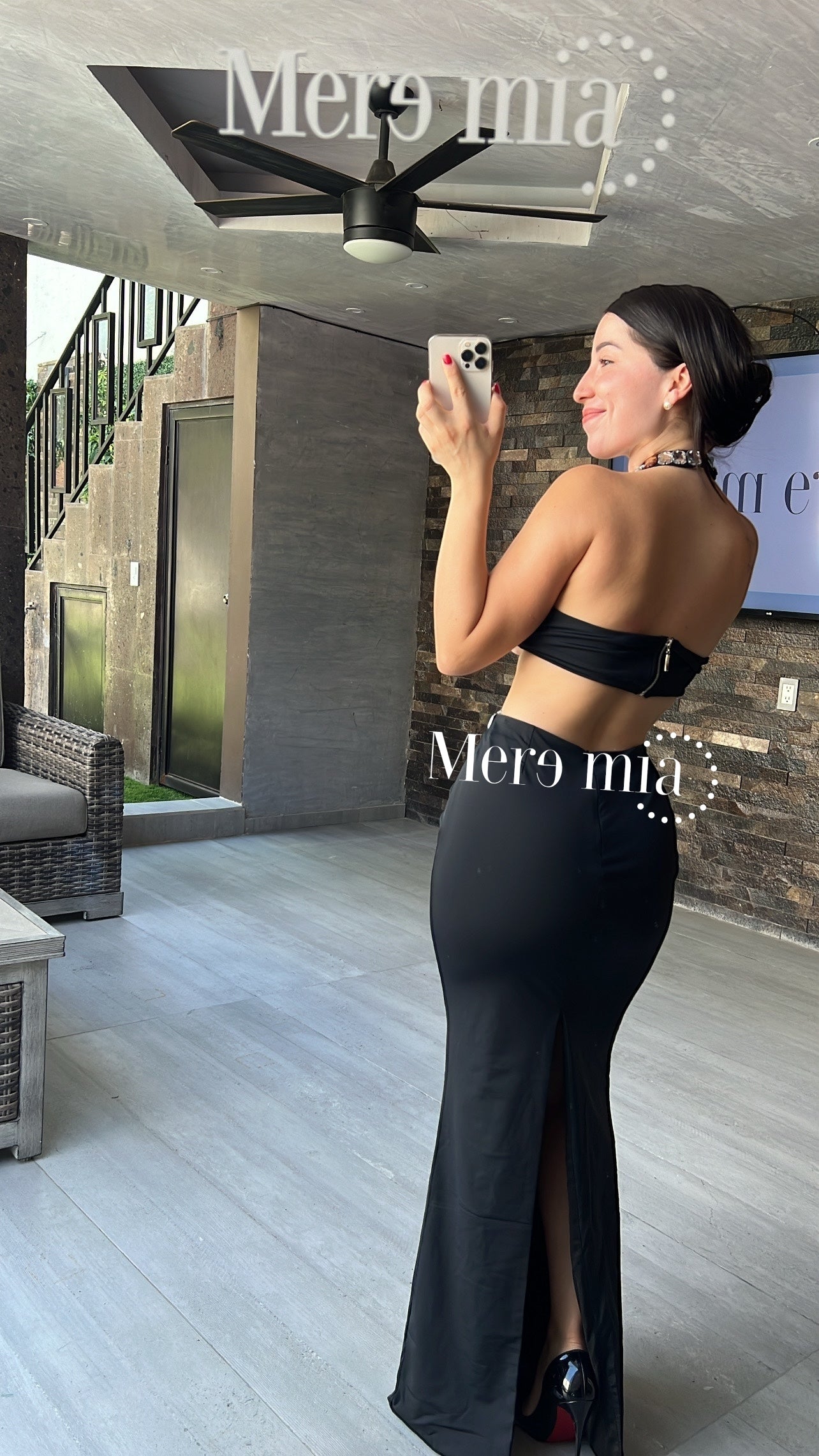 Vestido negro abert