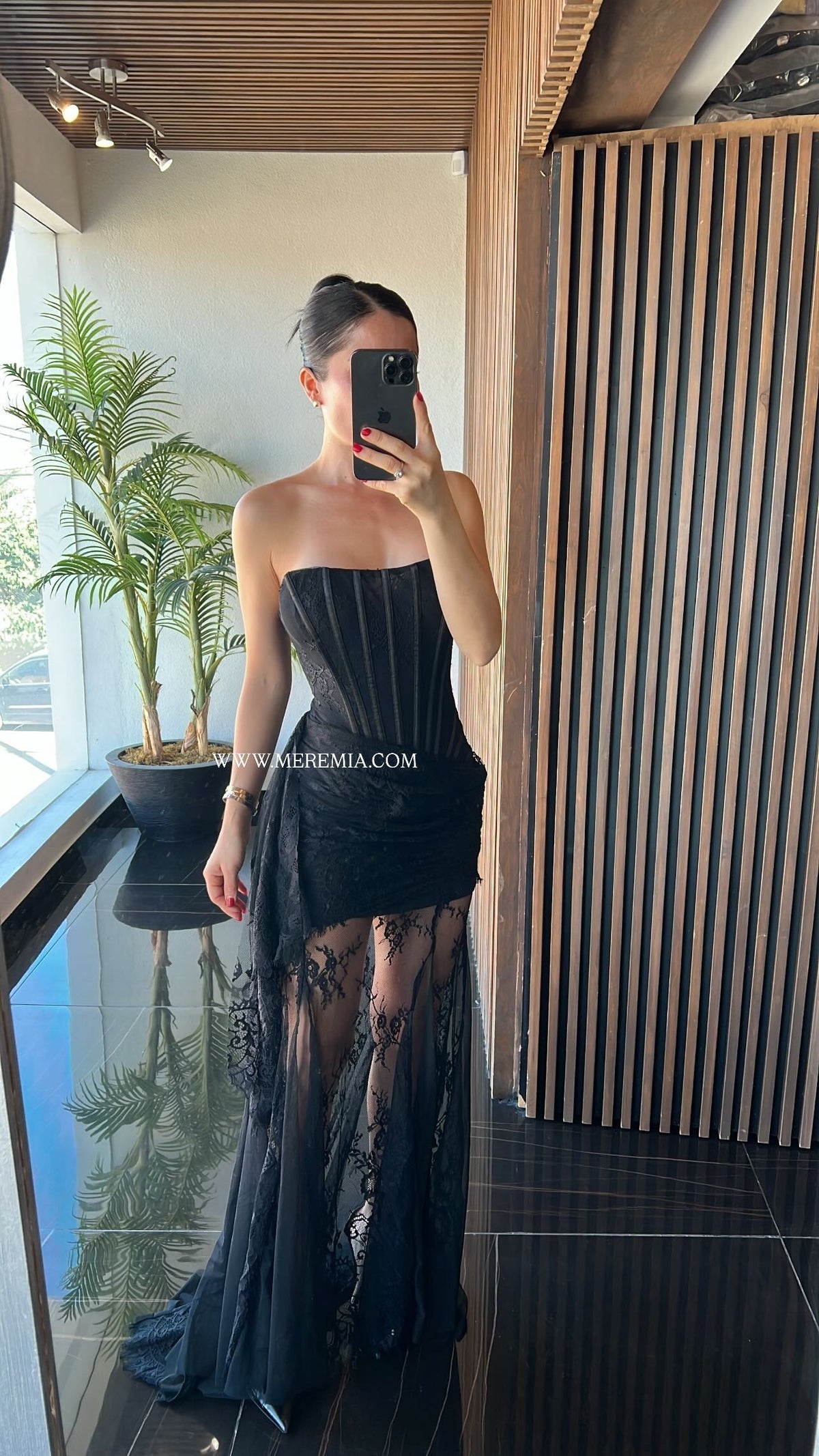 Vestido encaje largo