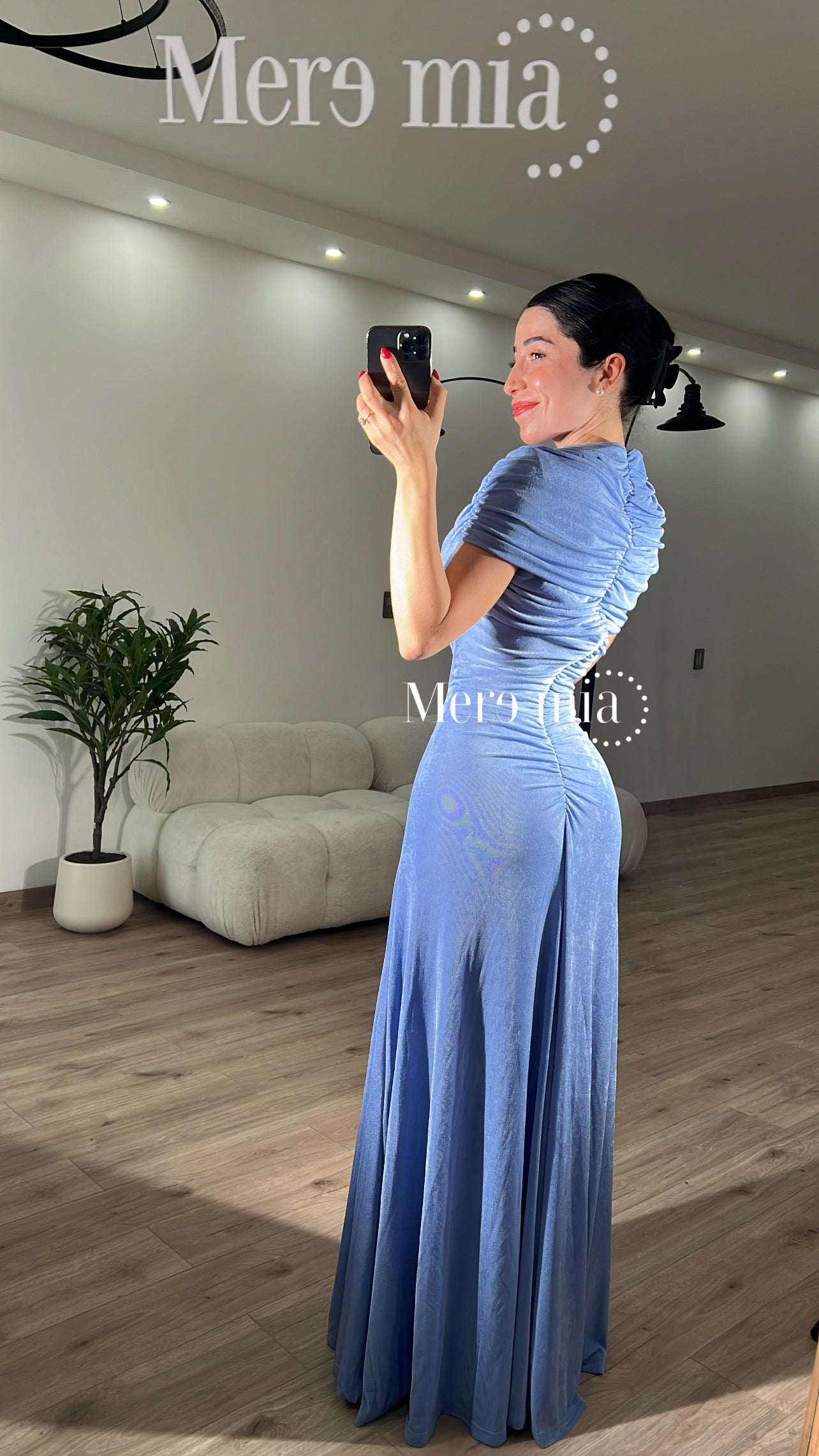 Vestido chal plisado cuello