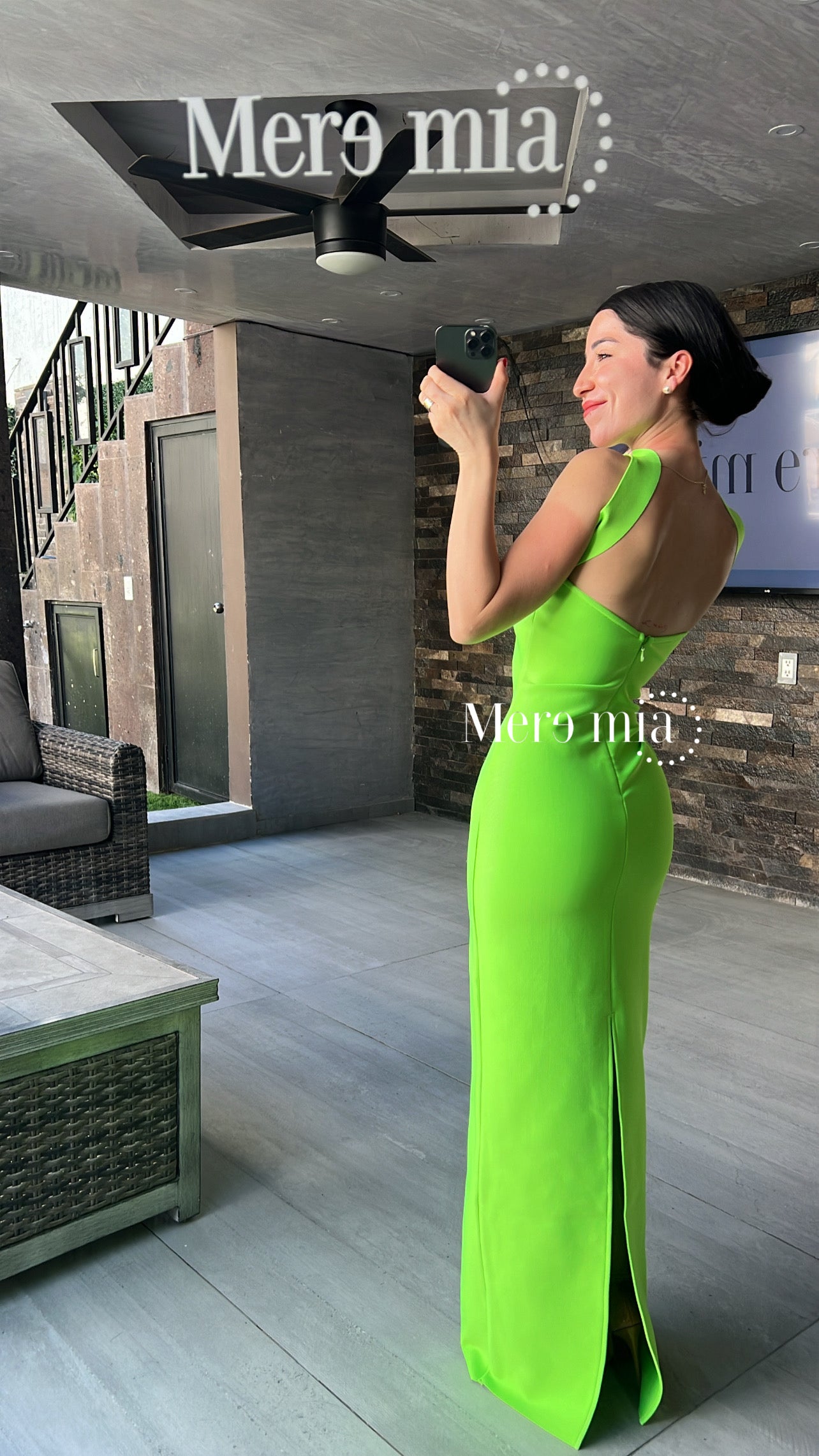 Vestido halter neón