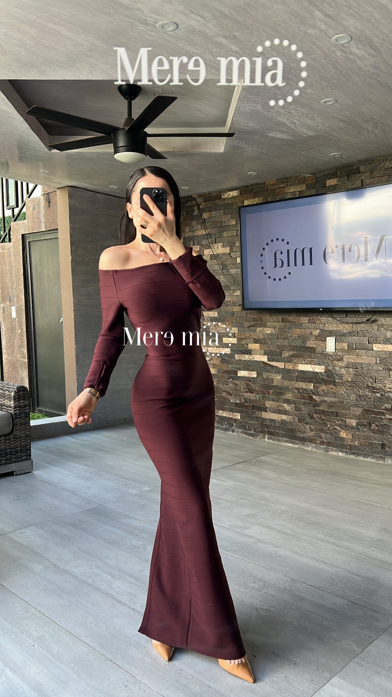 Vestido rayado escote U