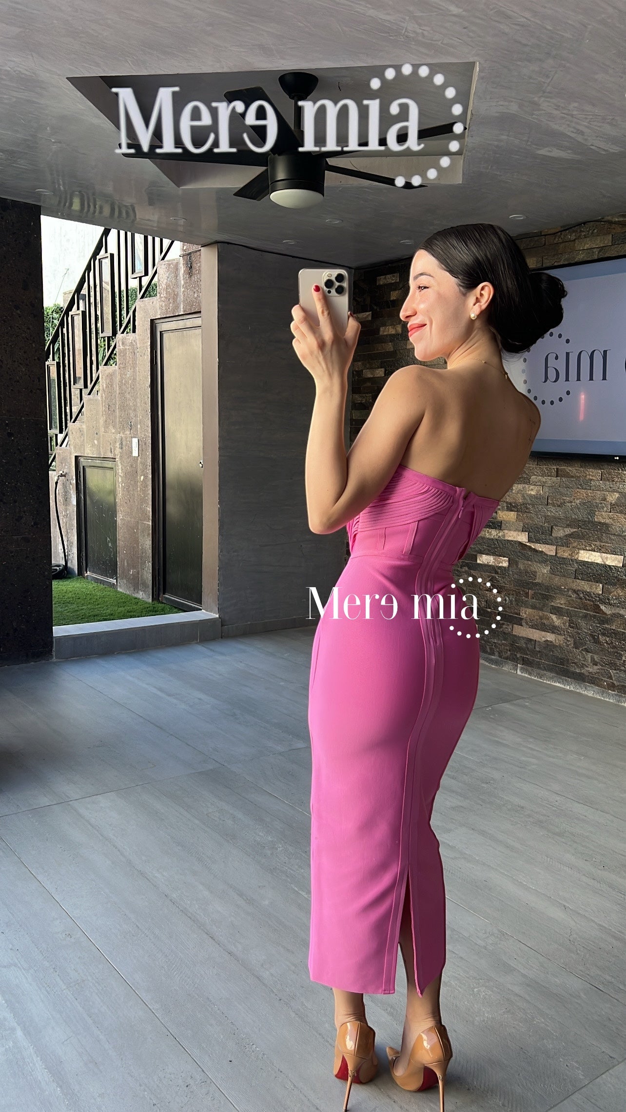 Vestido rosa tiras