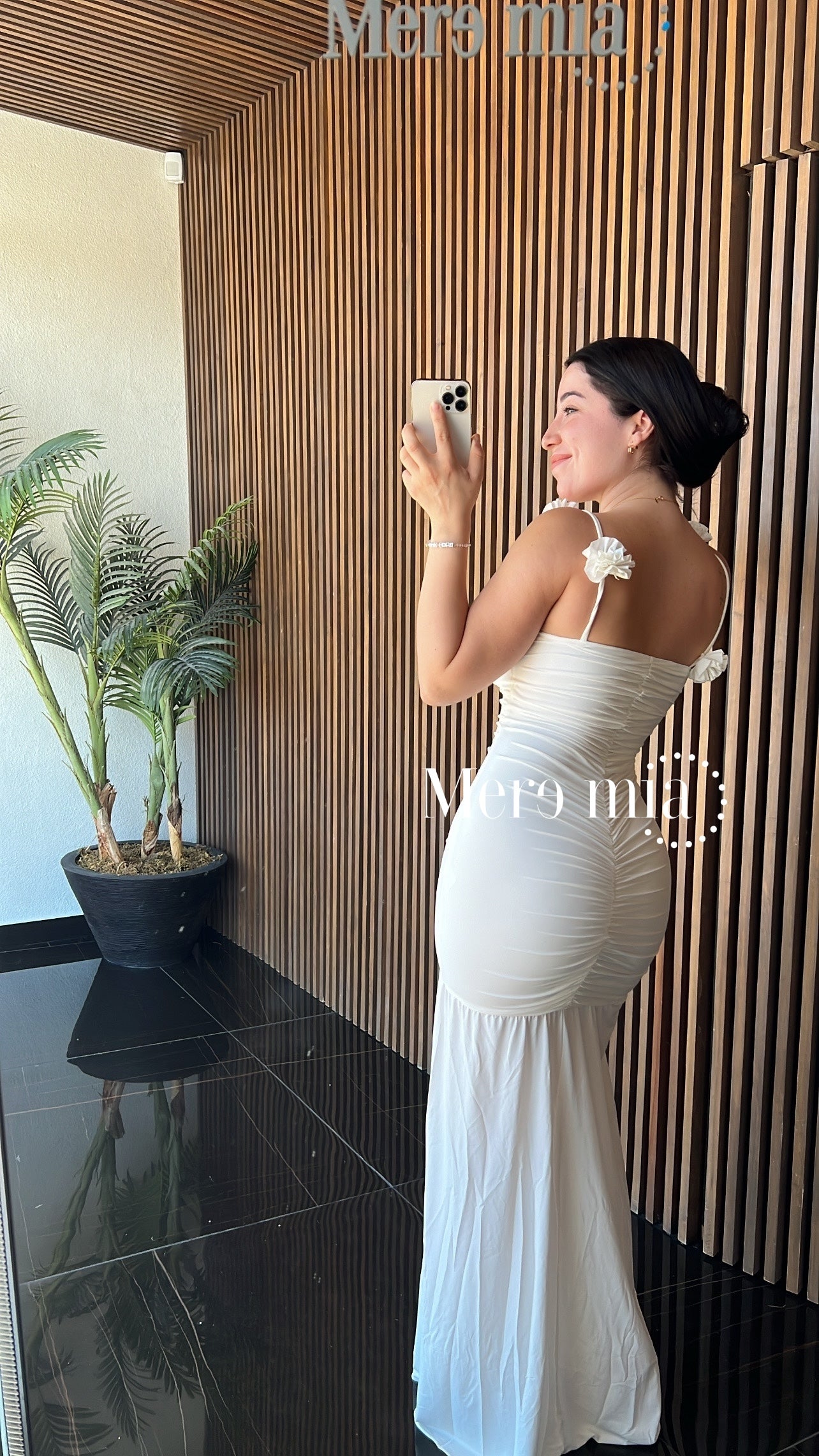 Vestido blanco plisado tir