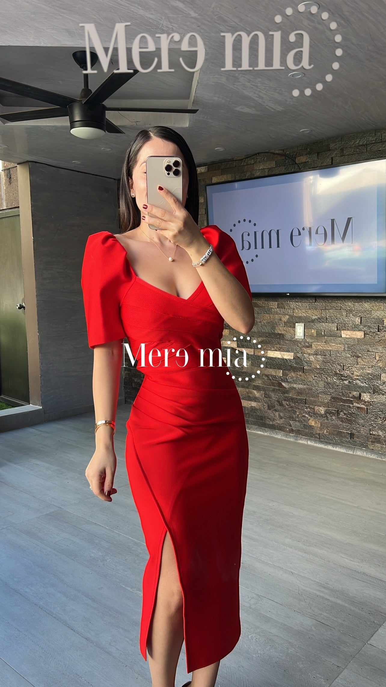 Vestido rojo cruzado mc