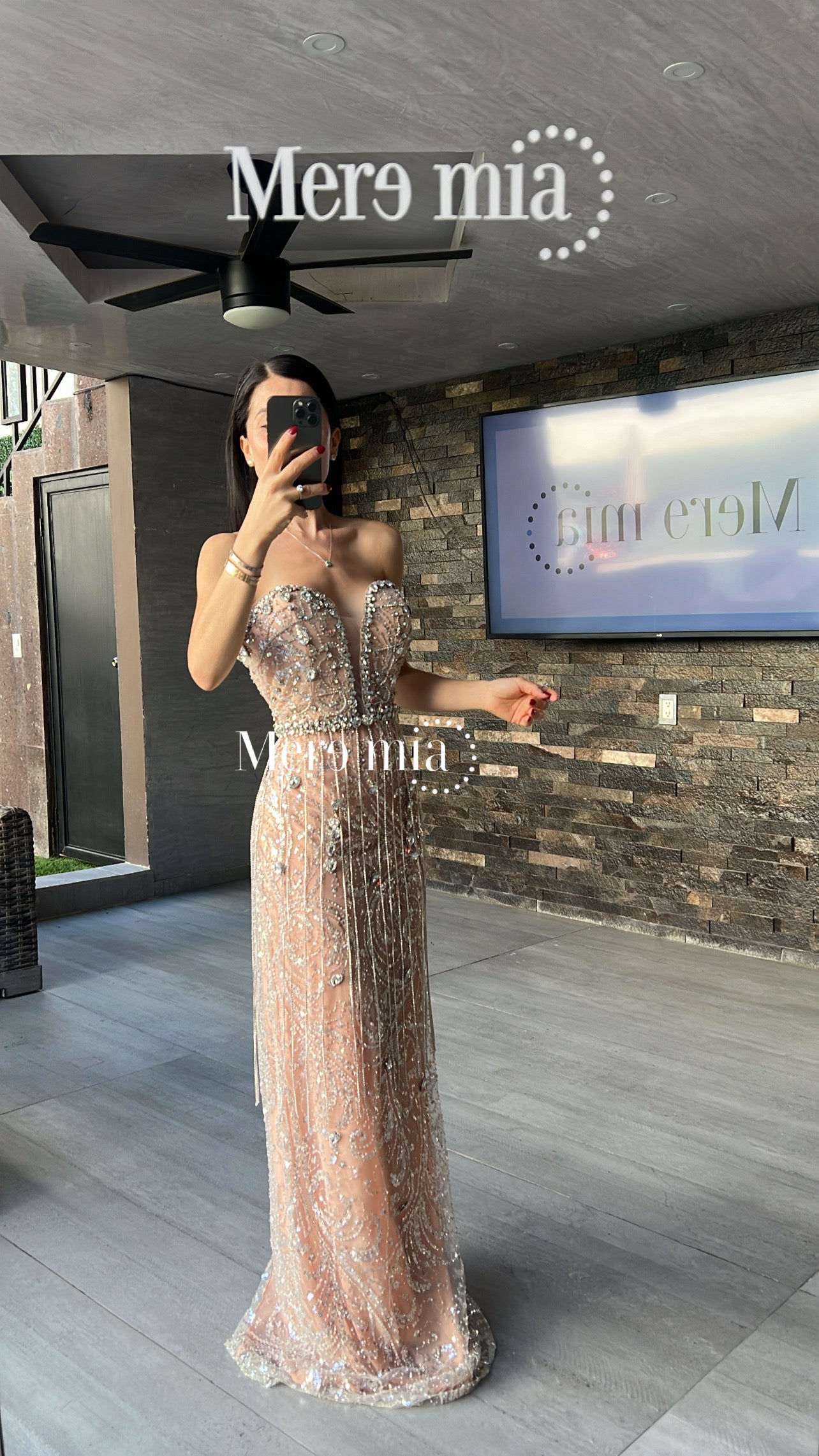 Vestido plata nude