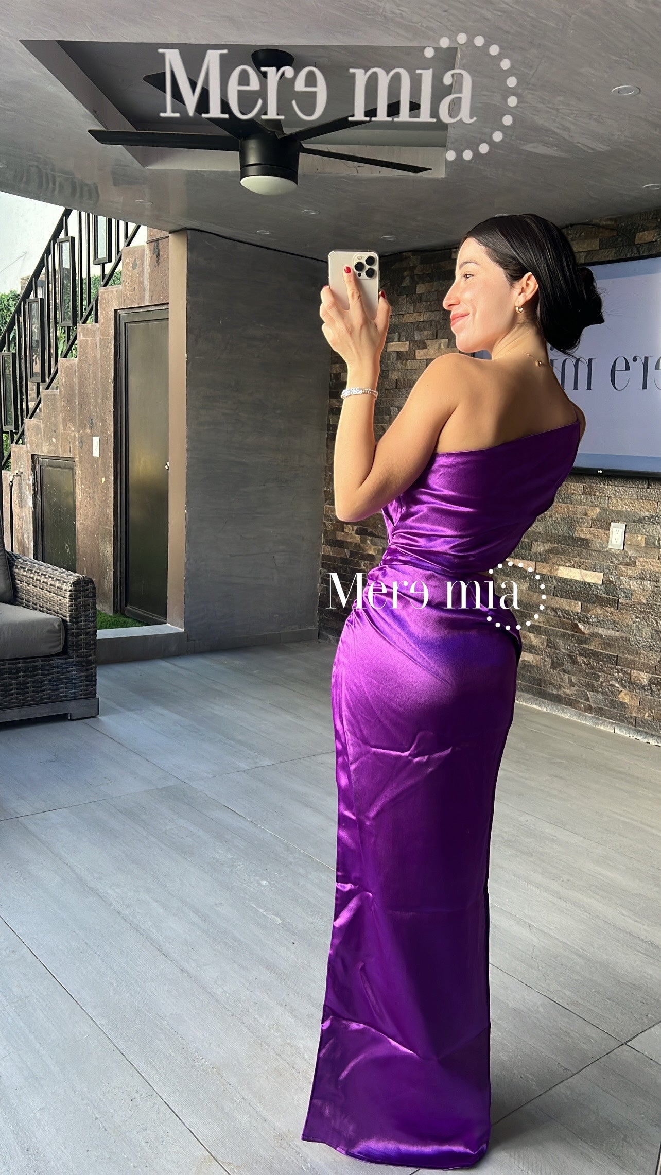 Vestido saten morado