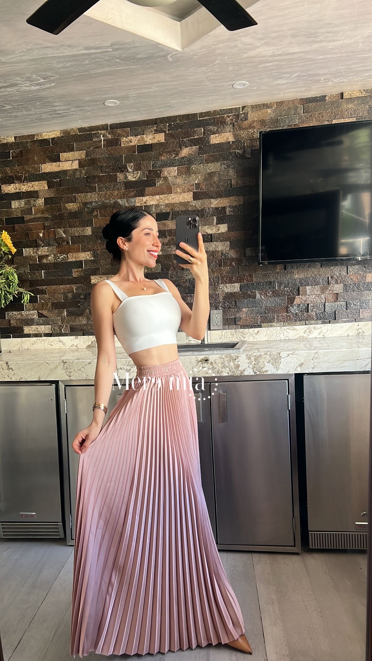 Falda plisada stretch