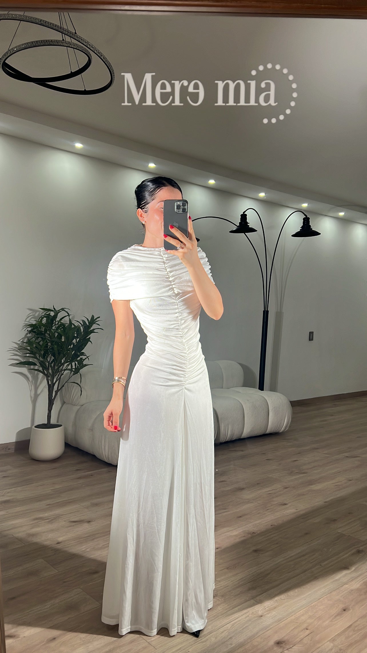 Vestido chal plisado cuello