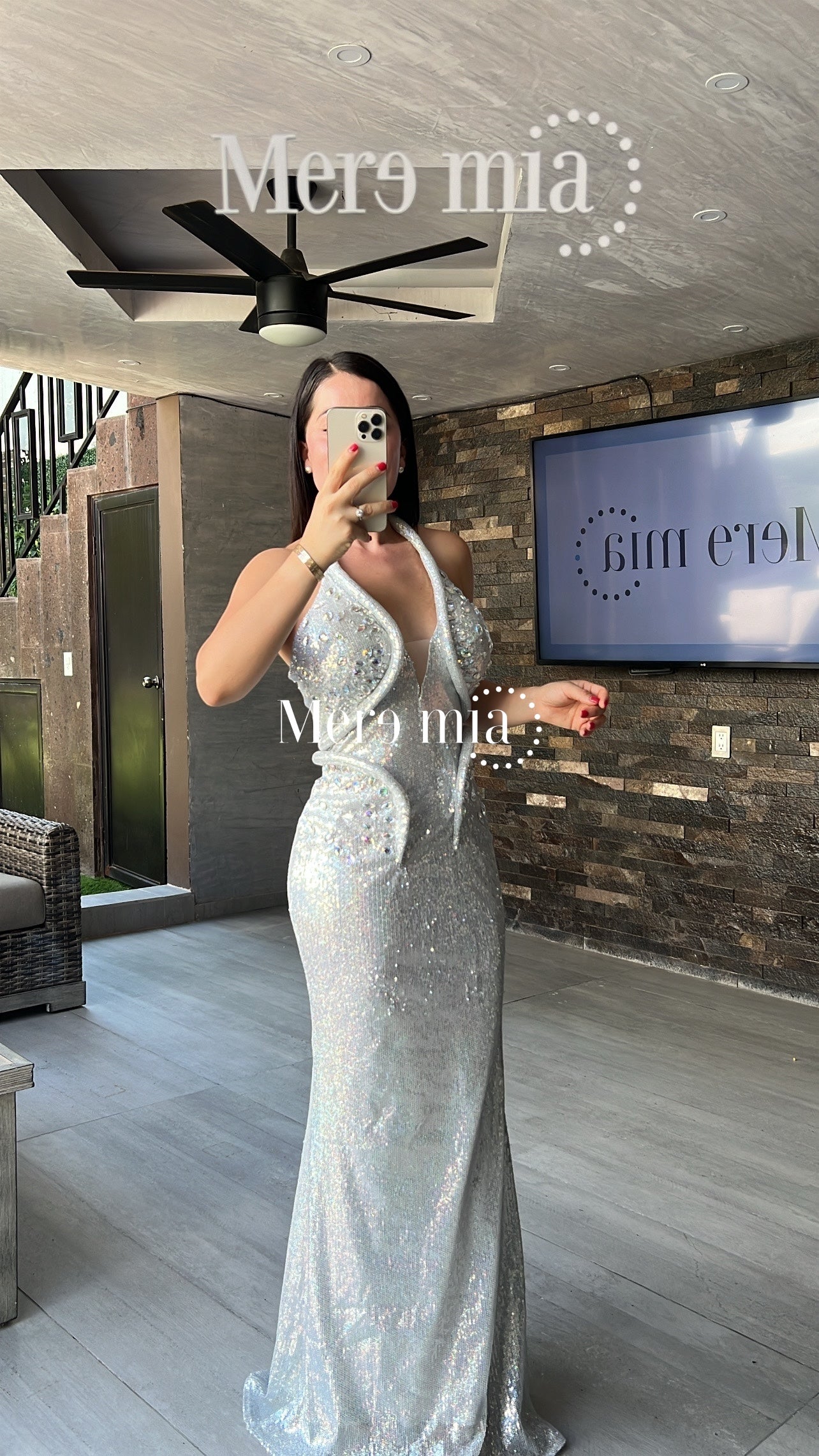 Vestido plata halter vib