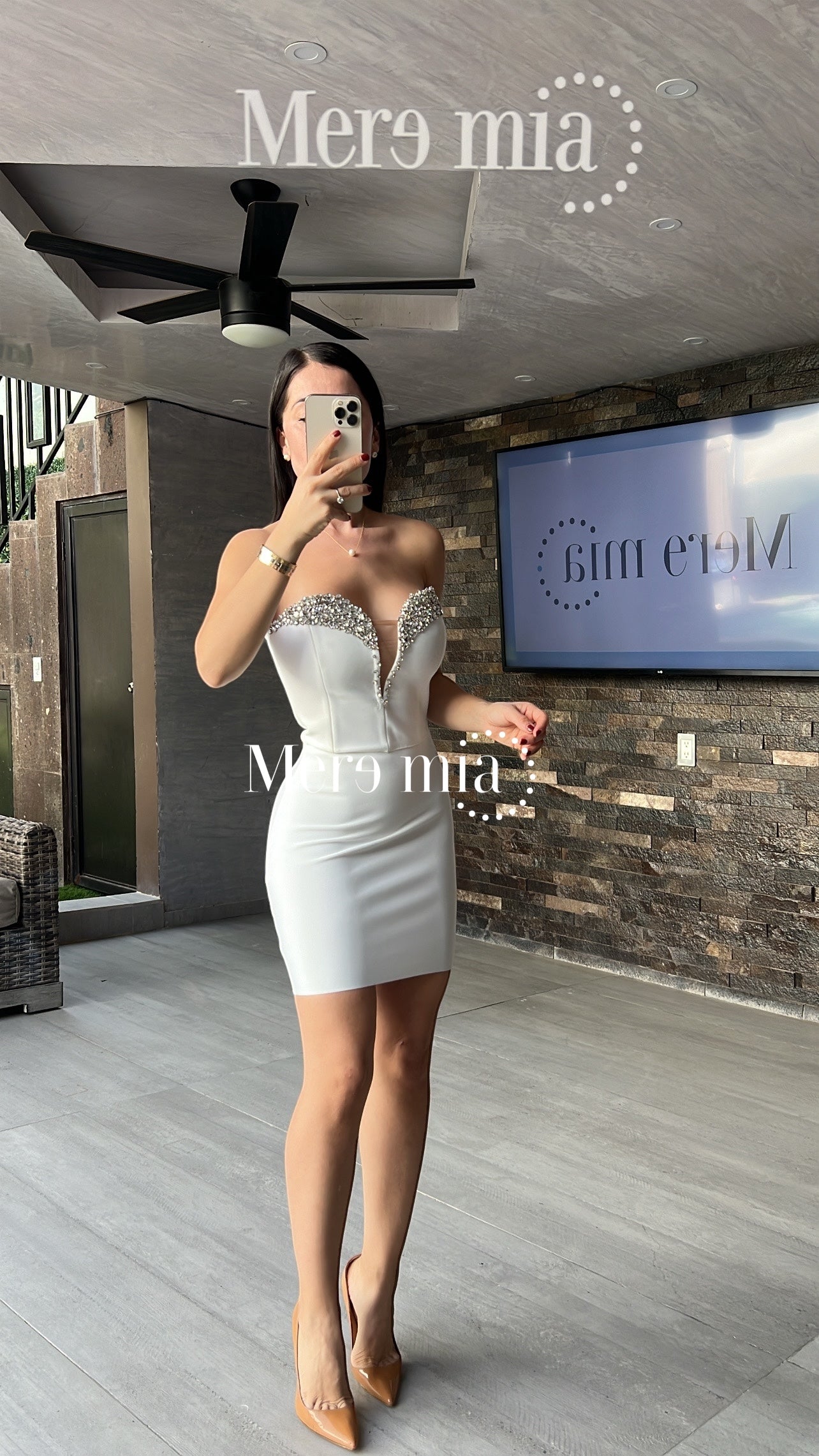 Vestido blanco apl plata