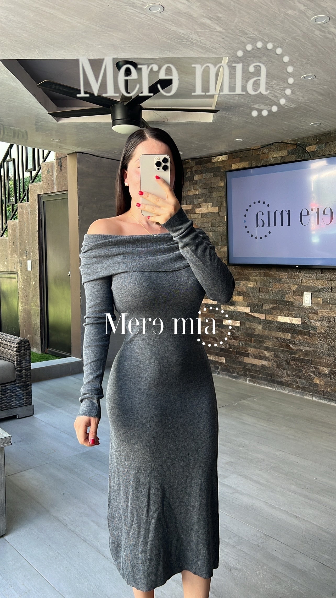 Vestido sweater gris ob