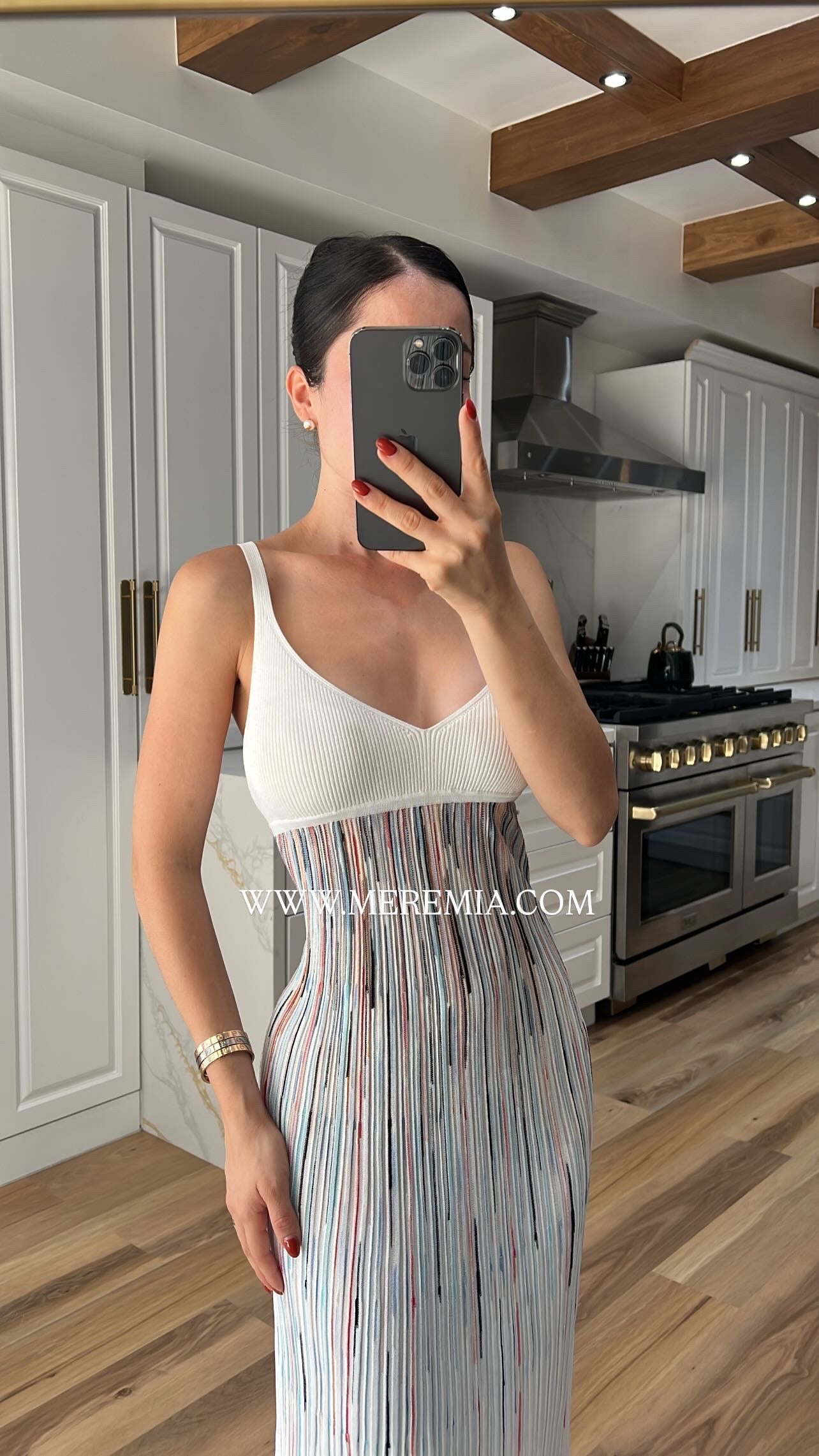 Vestido blanco rayas colores