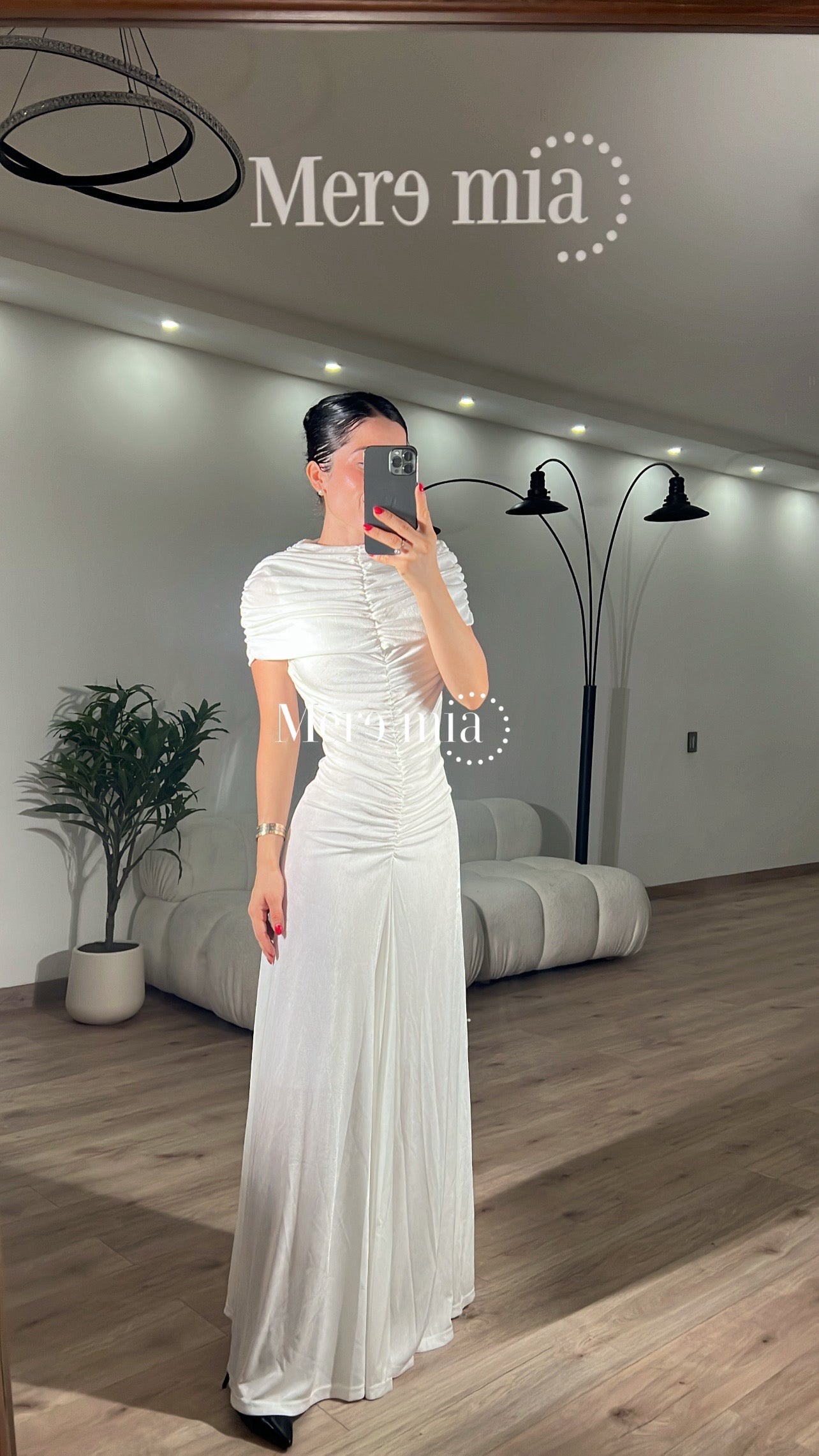 Vestido chal plisado cuello