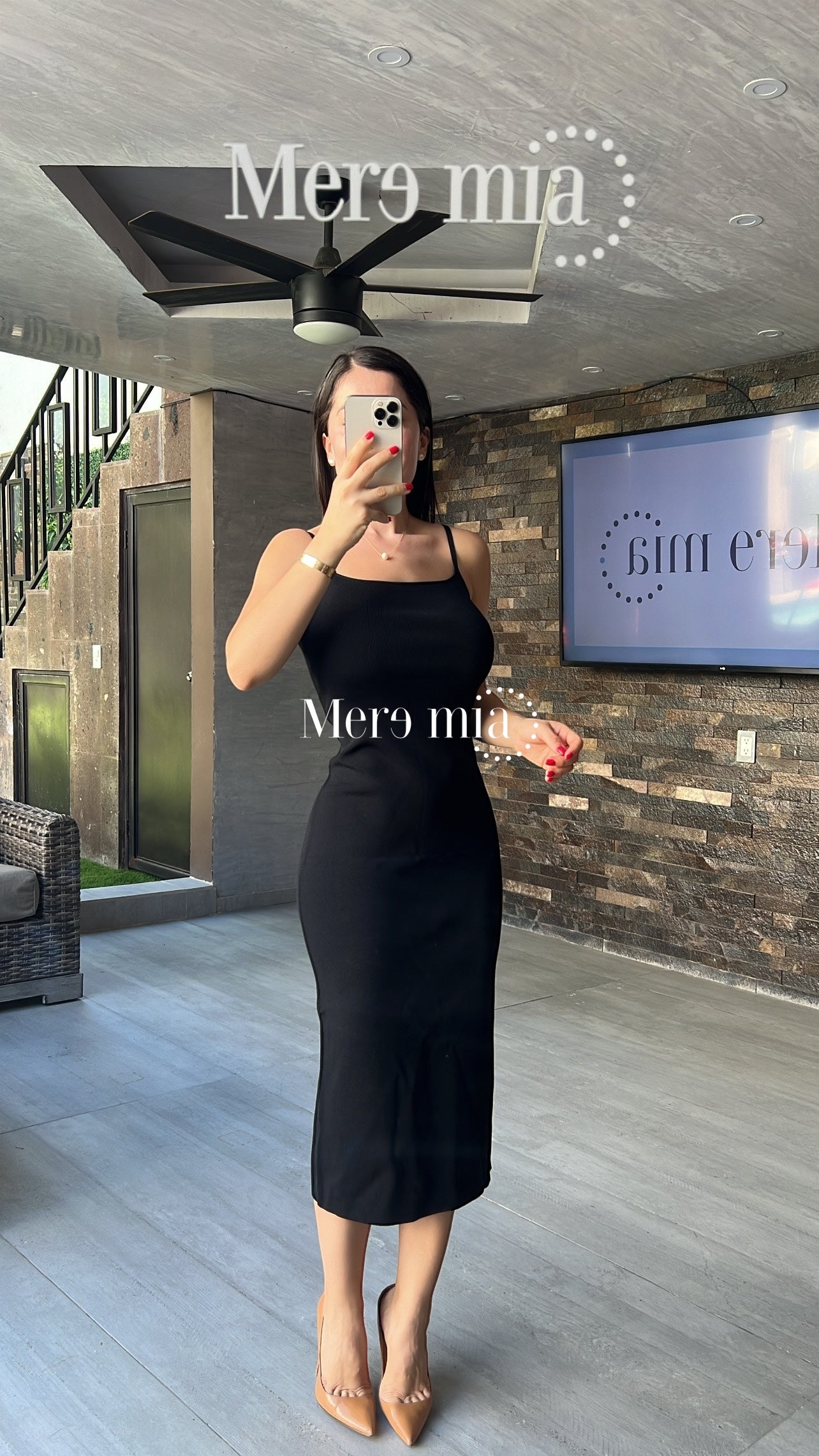 Vestido negro tirantes midi