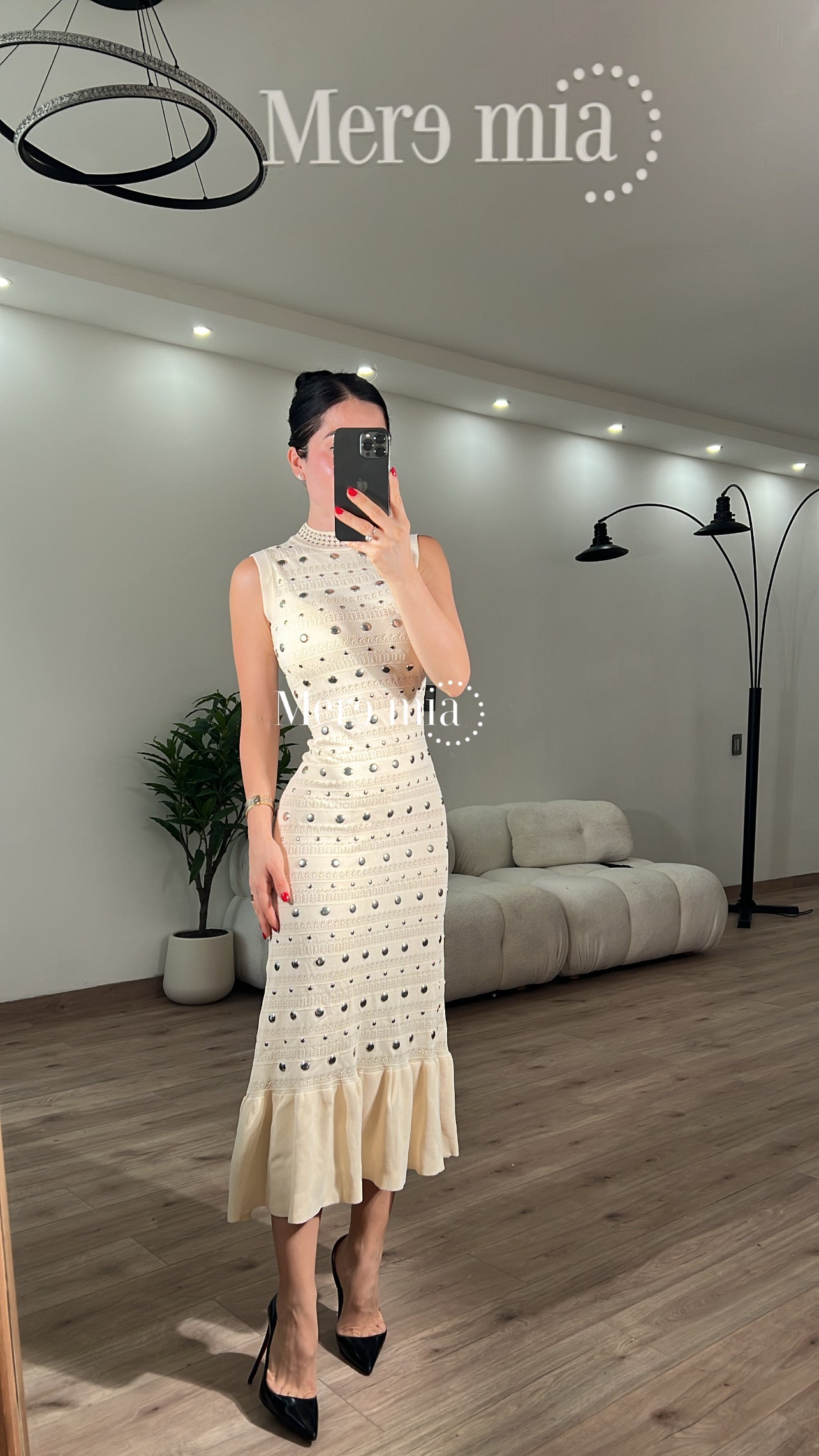 Vestido estoperoles olanes