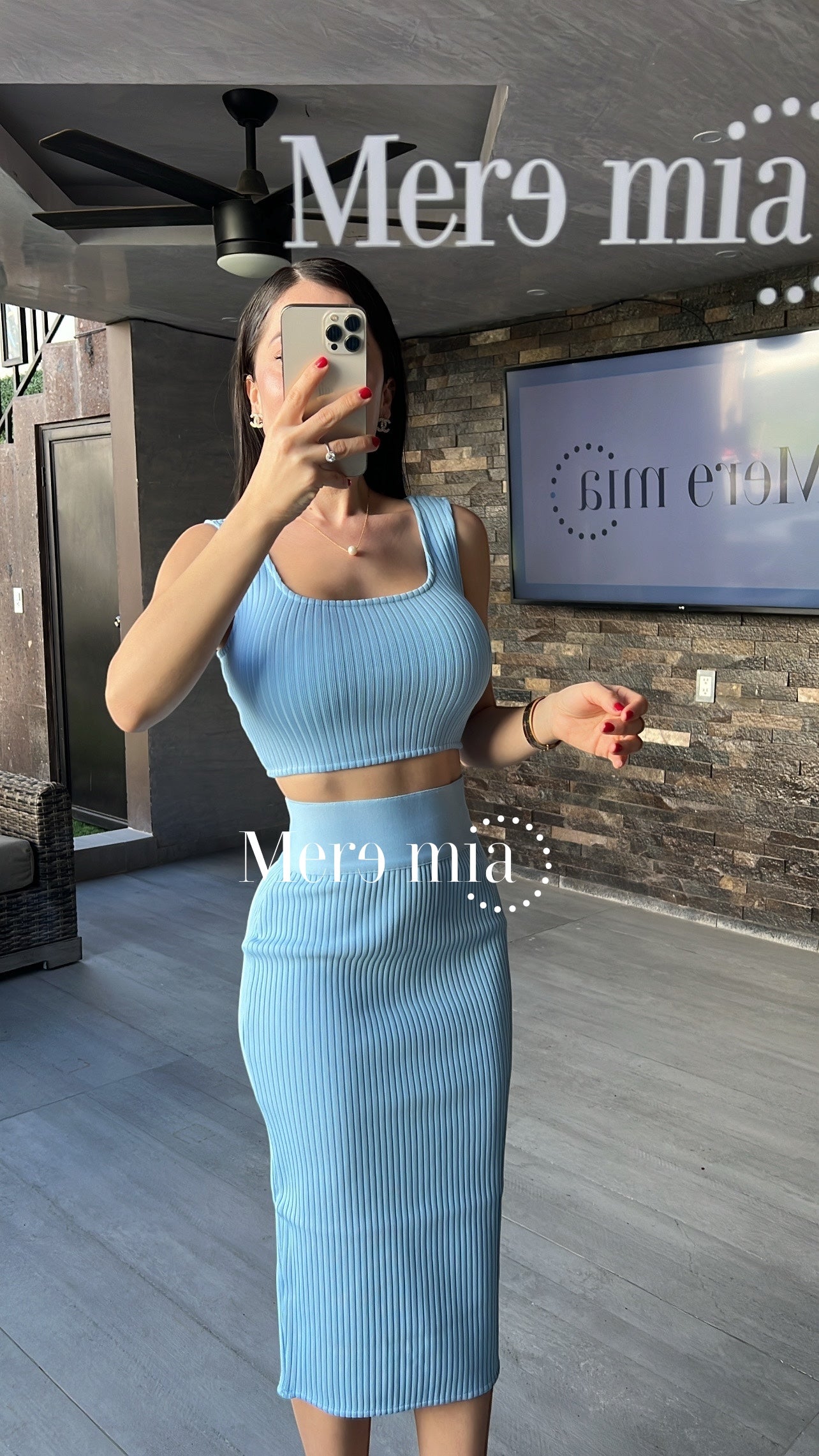Conjunto azul midi