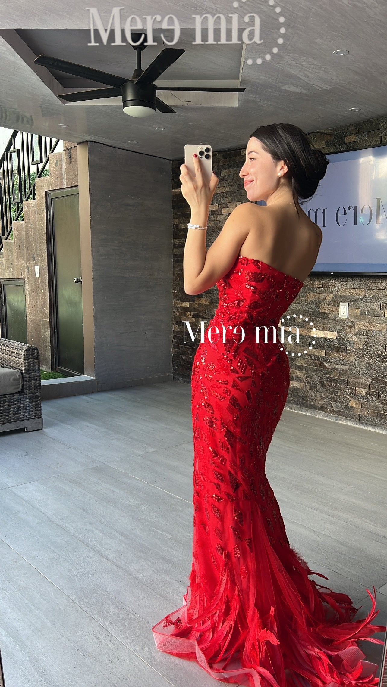 Vestido rojo strapples