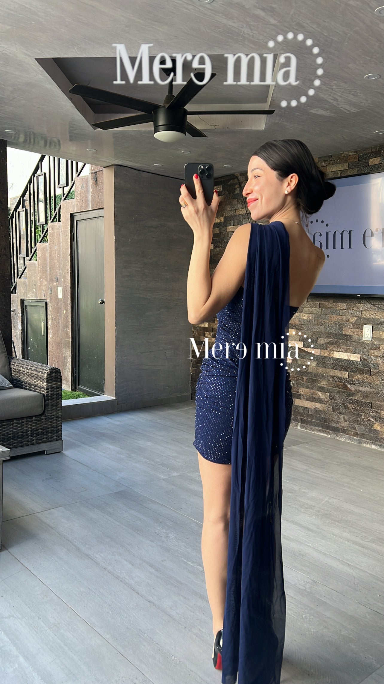 Vestido puntos estola malla