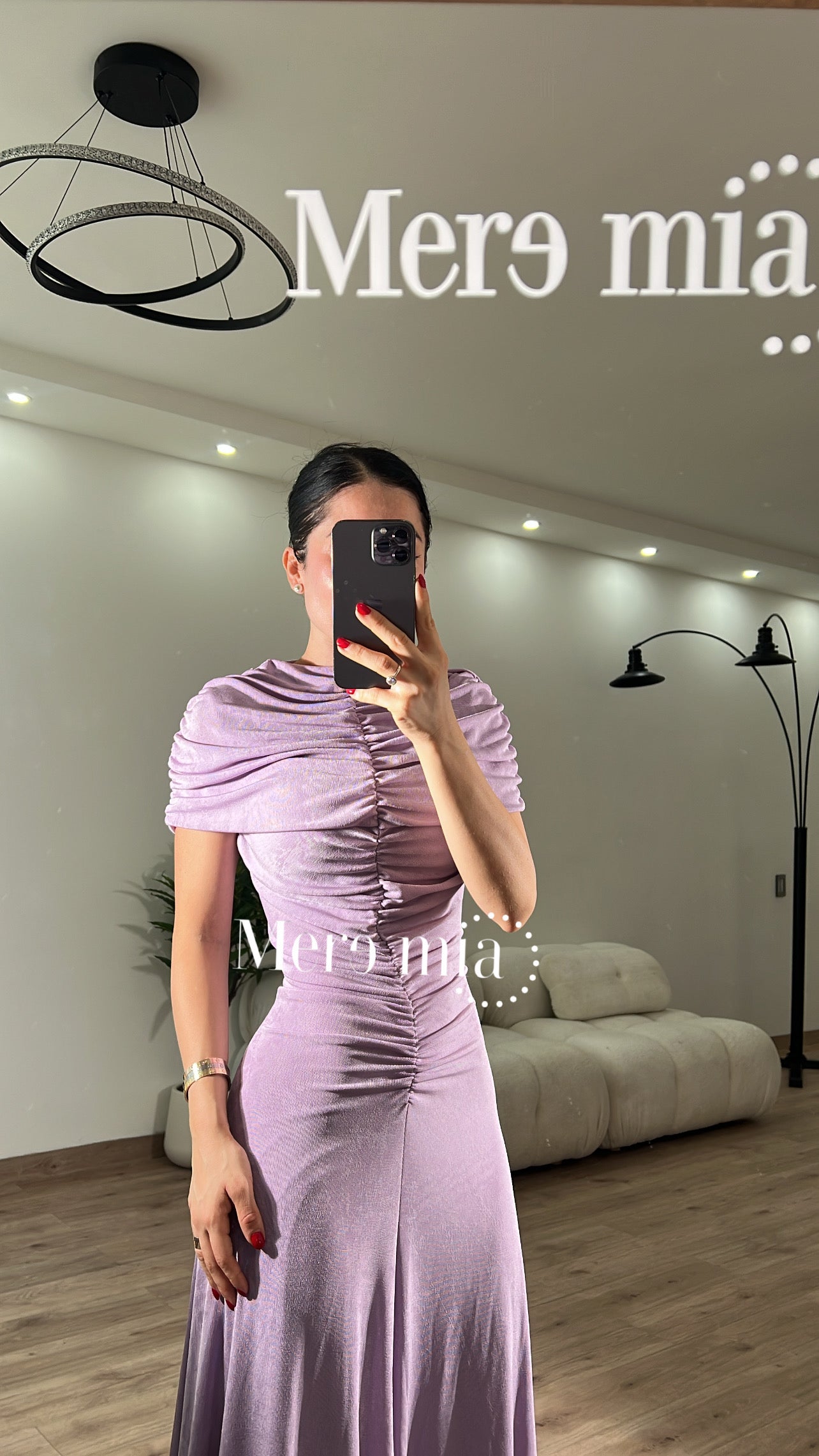 Vestido chal plisado cuello