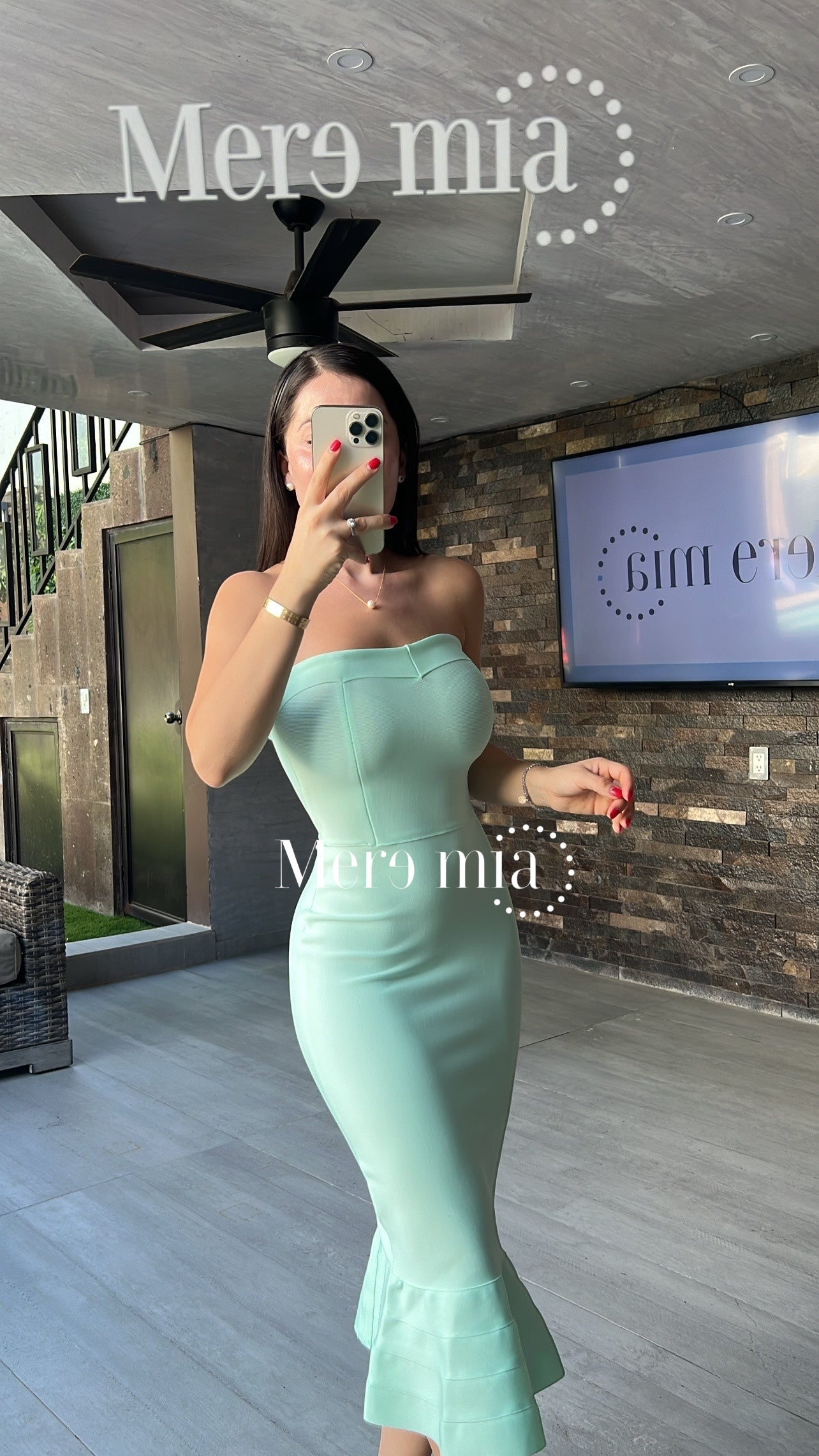 Vestido menta strap