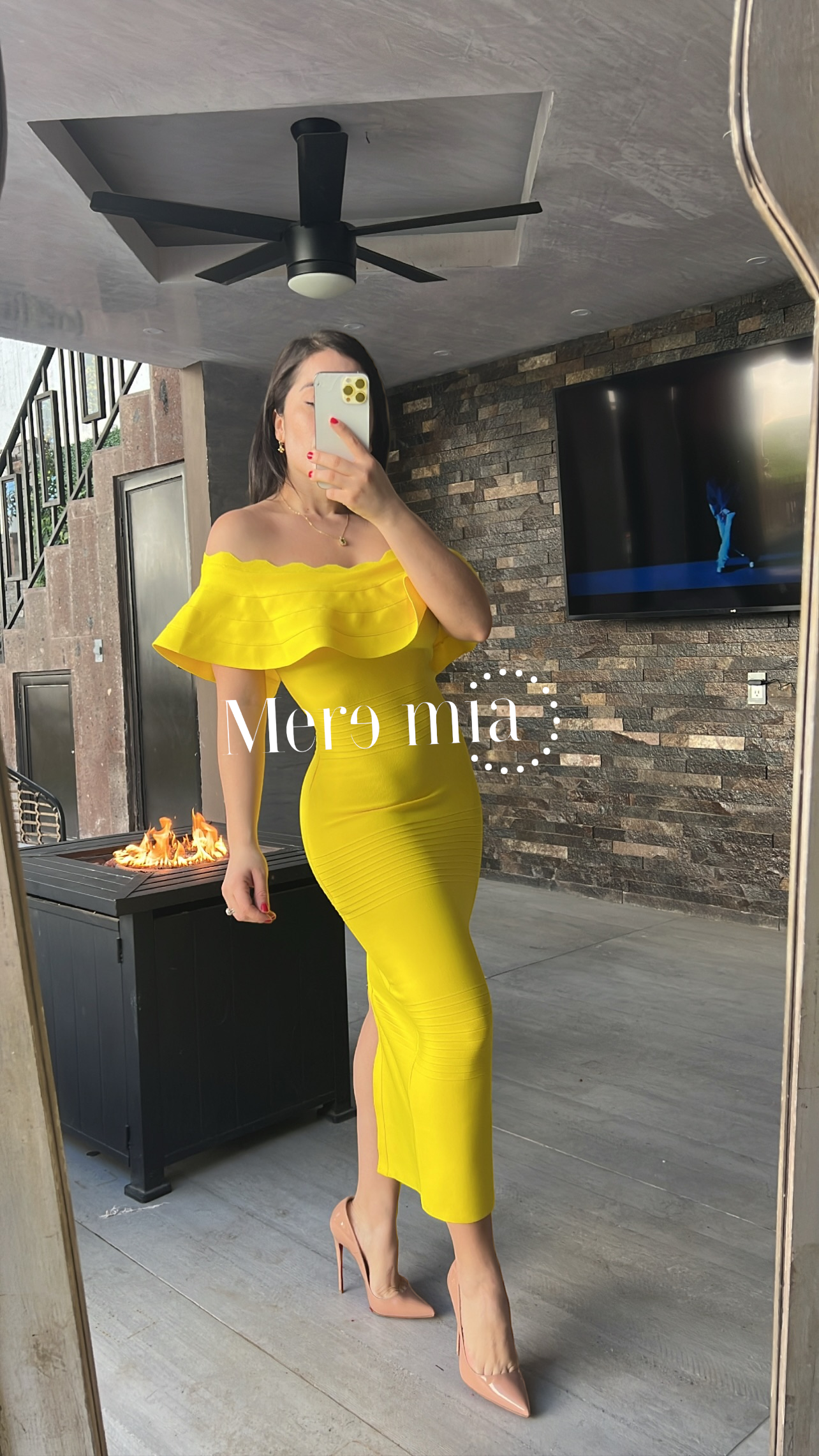 Vestido olan arriba amarillo