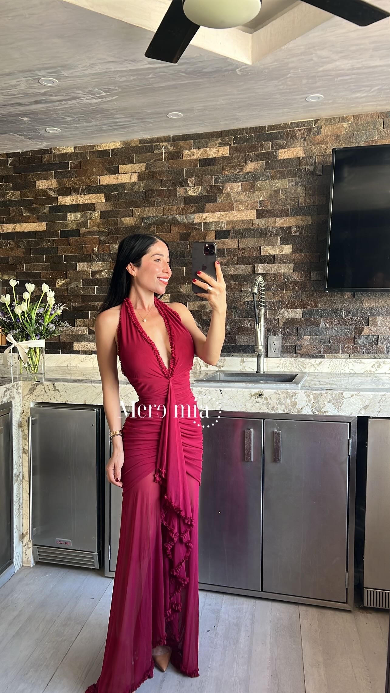Vestido corr planes plisado V