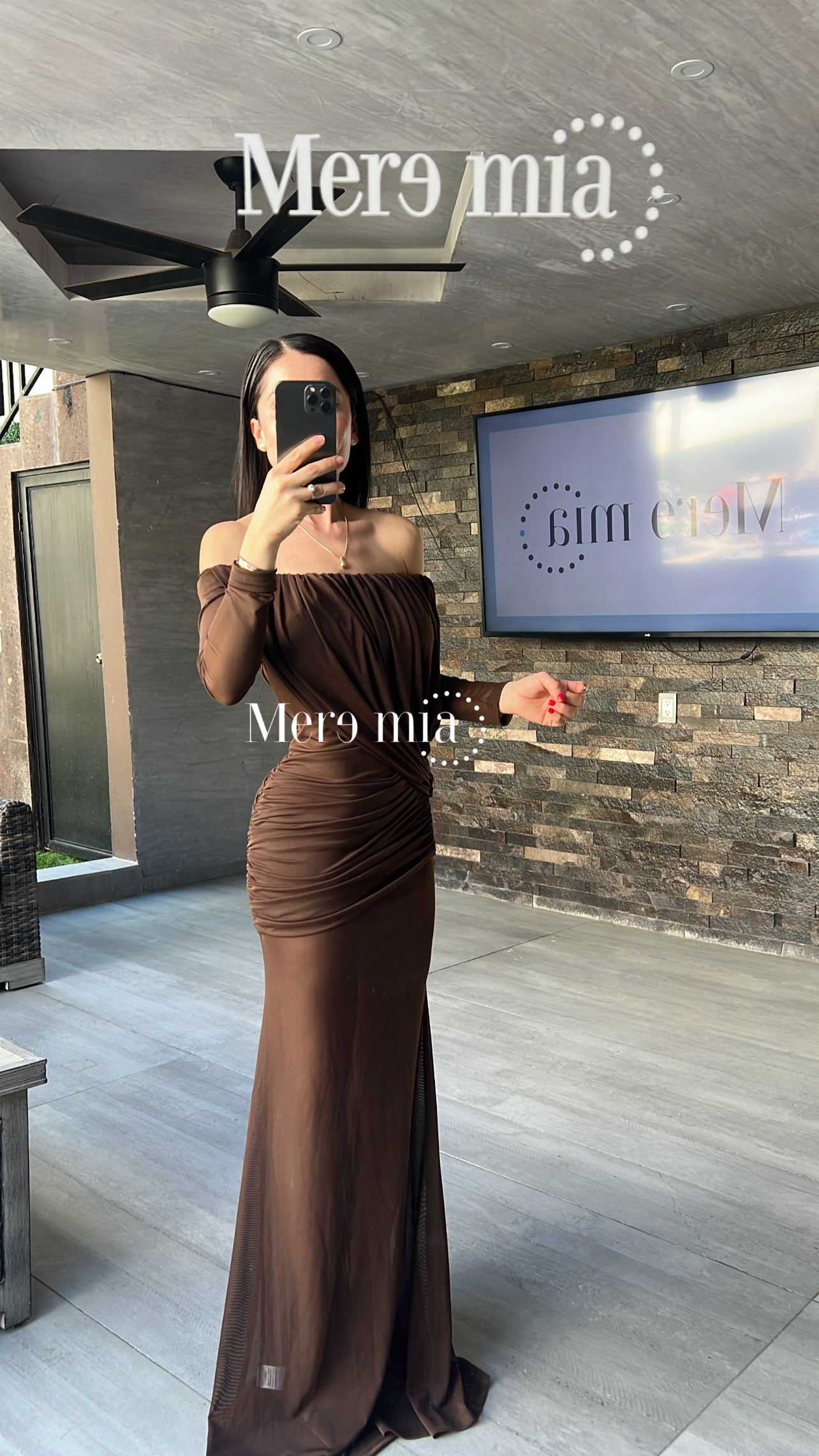 Vestido plisado malla hombros