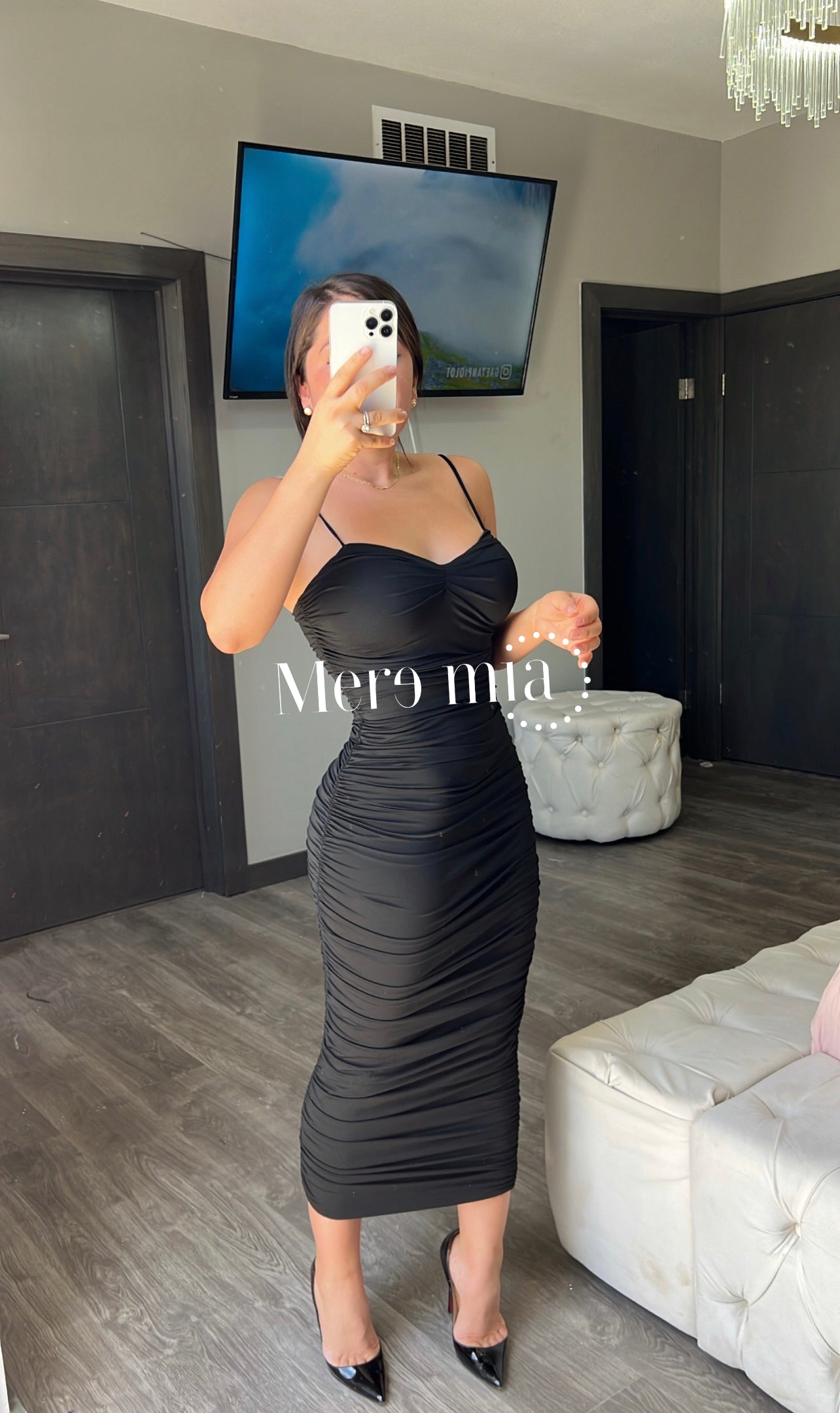 Vestido plisado negro