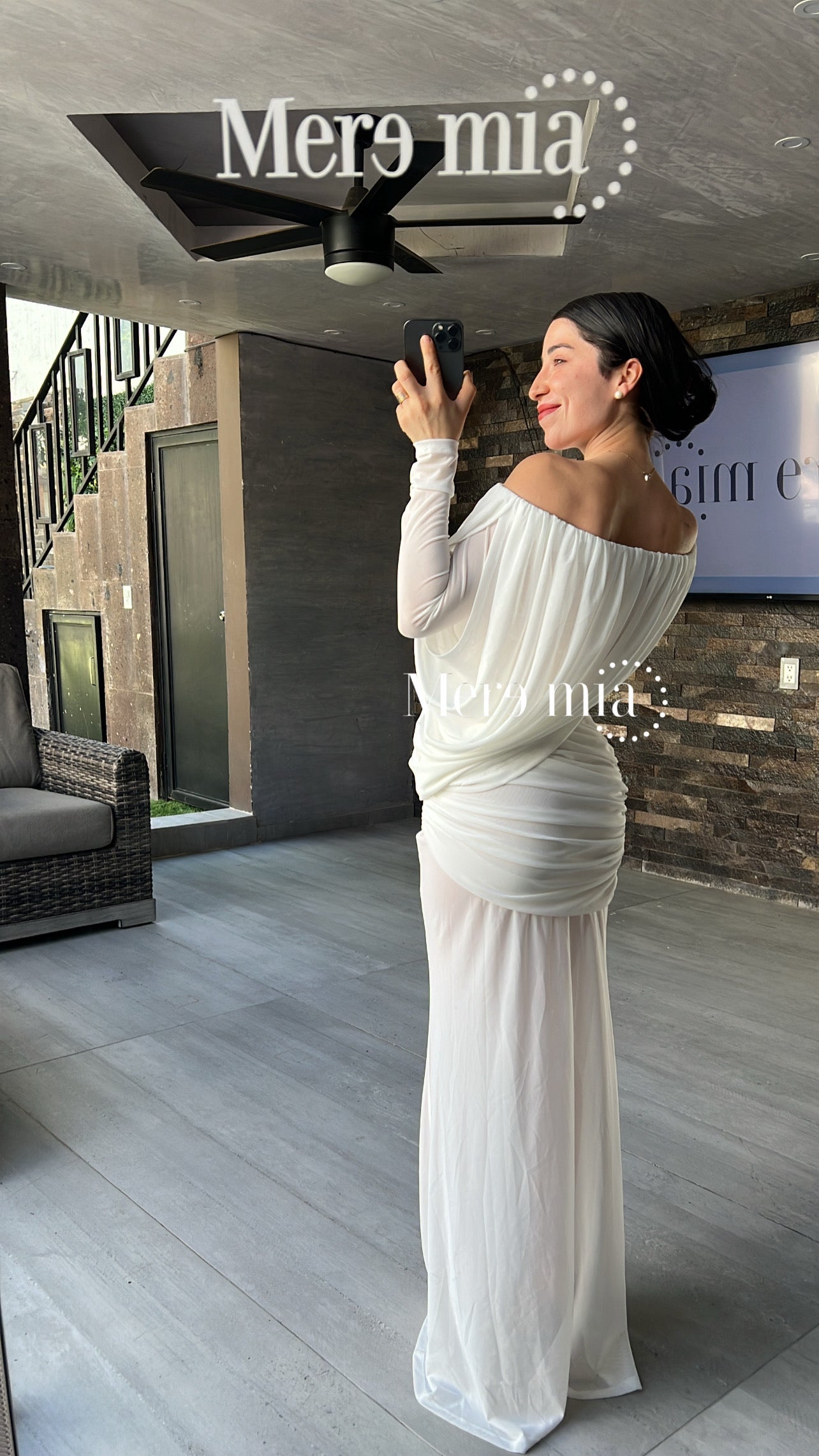 Vestido plisado malla hombros