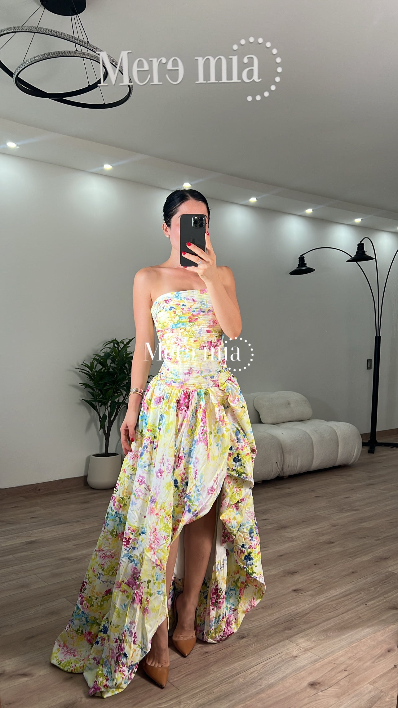 Vestido plisados flores az