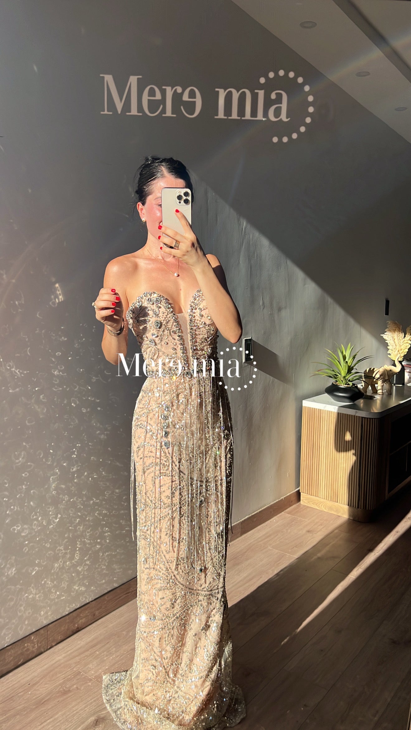 Vestido plata nude