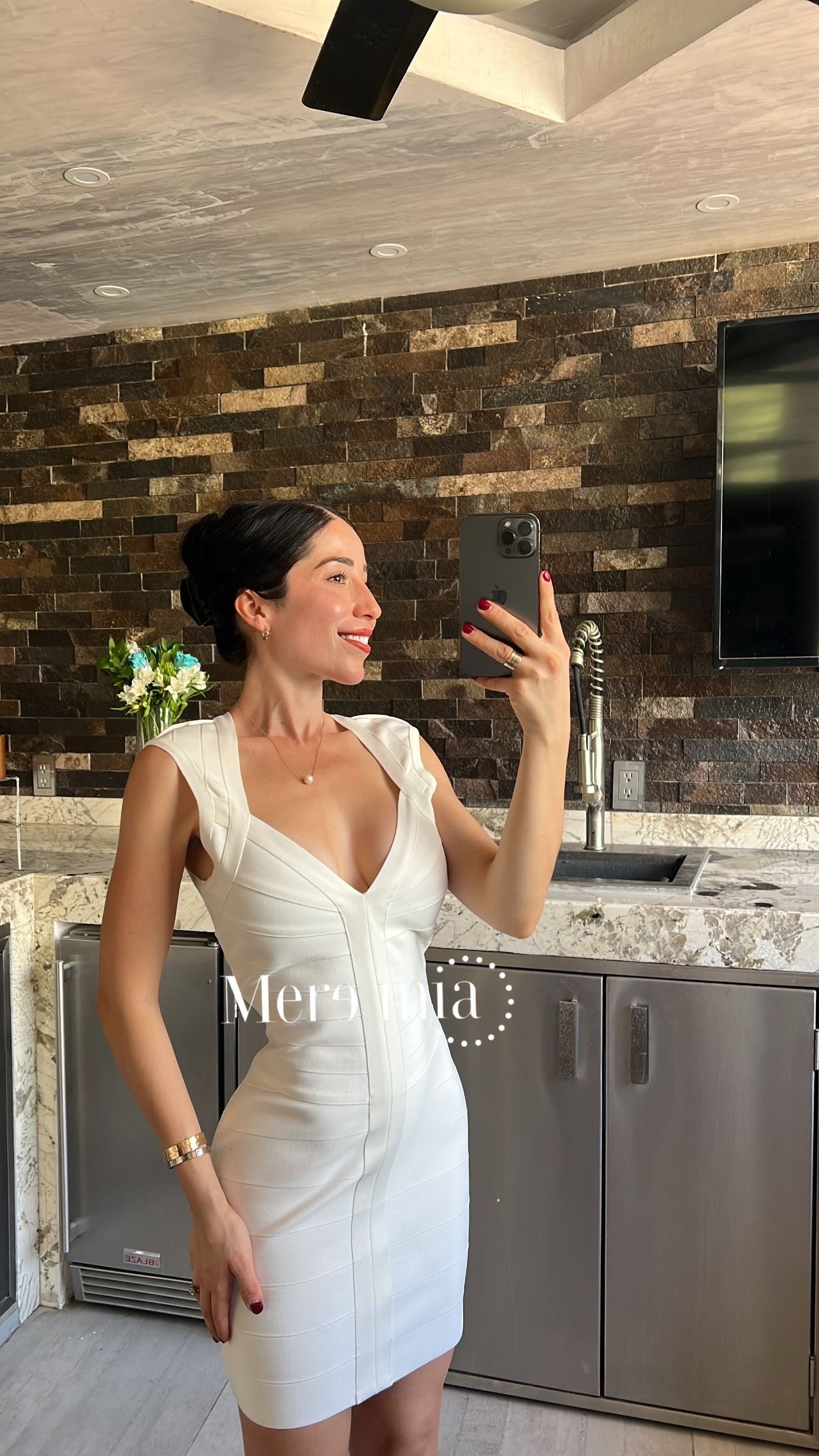 Vestido raya corto escote c